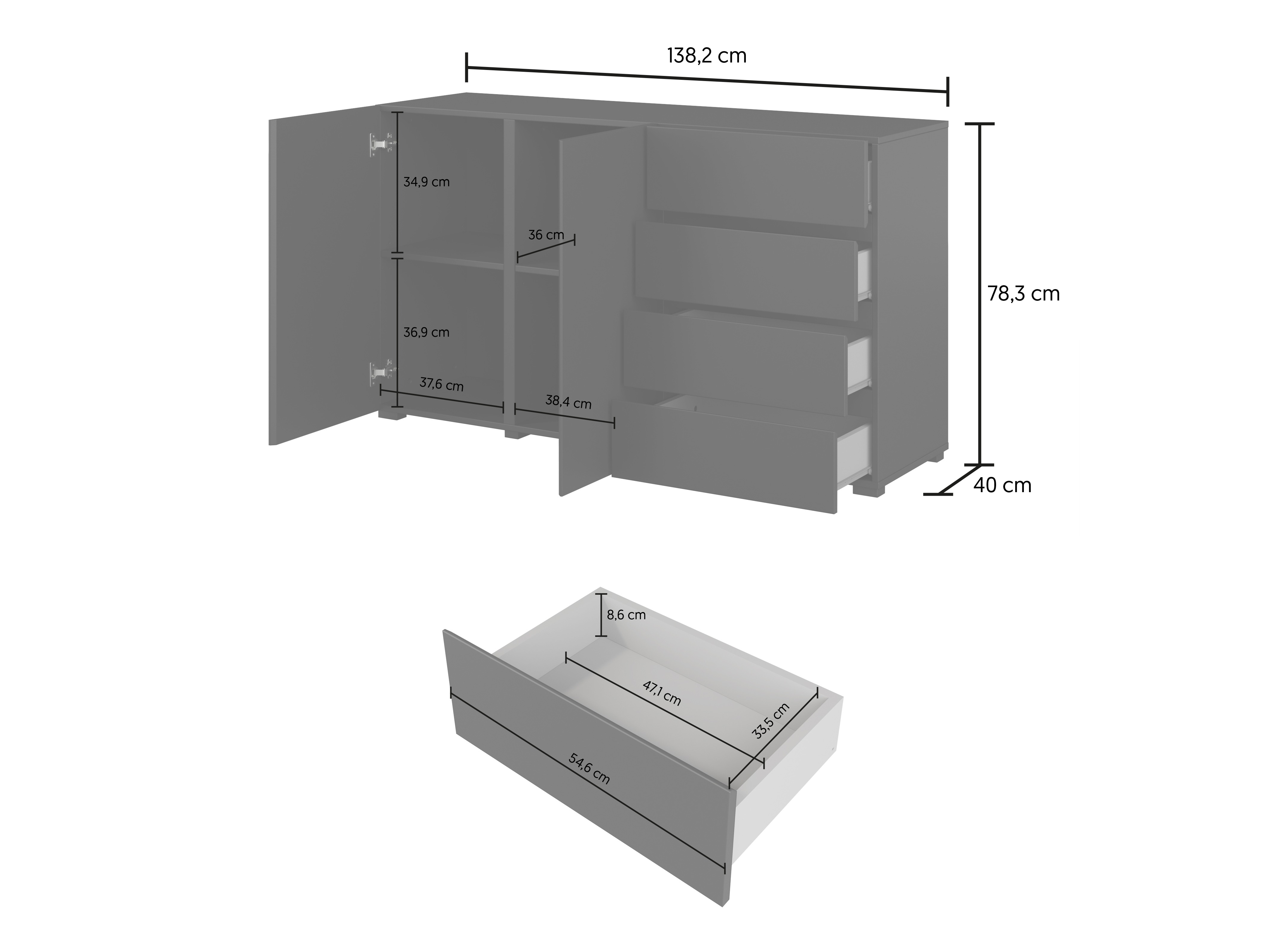 Comodă Elbleve 101 (Alb)