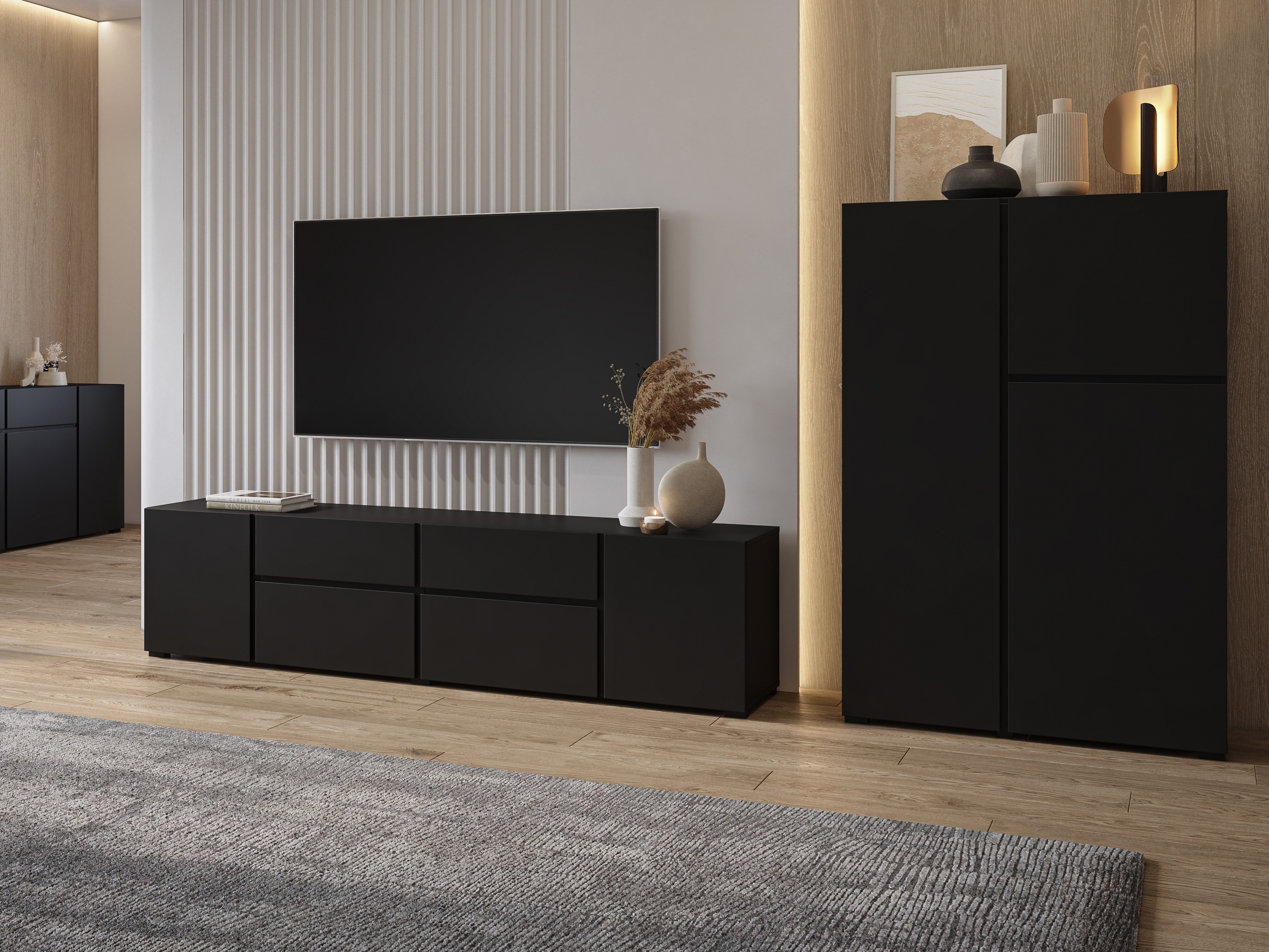 Set de living Elbleve 104 (Negru)