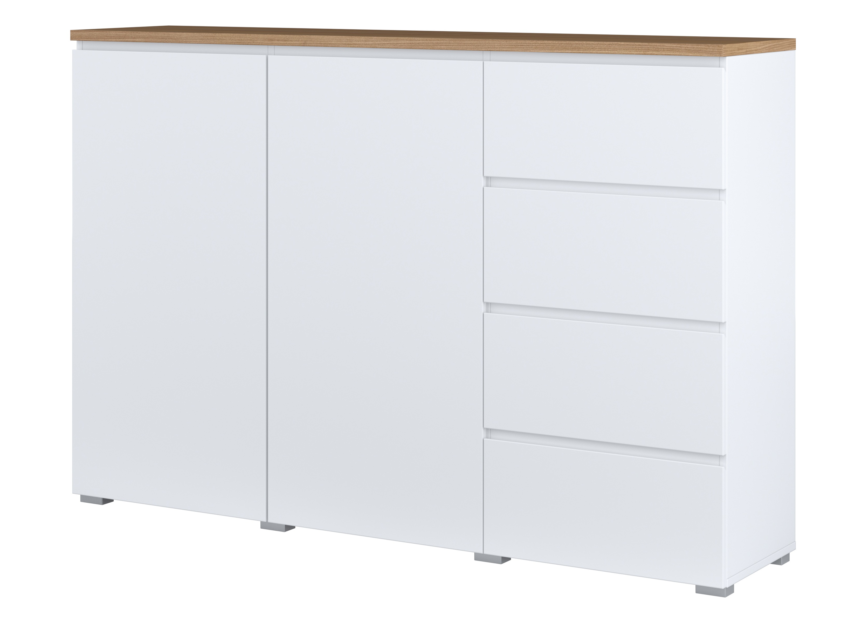 Comodă Baletu 109 (Alb + Stejar)