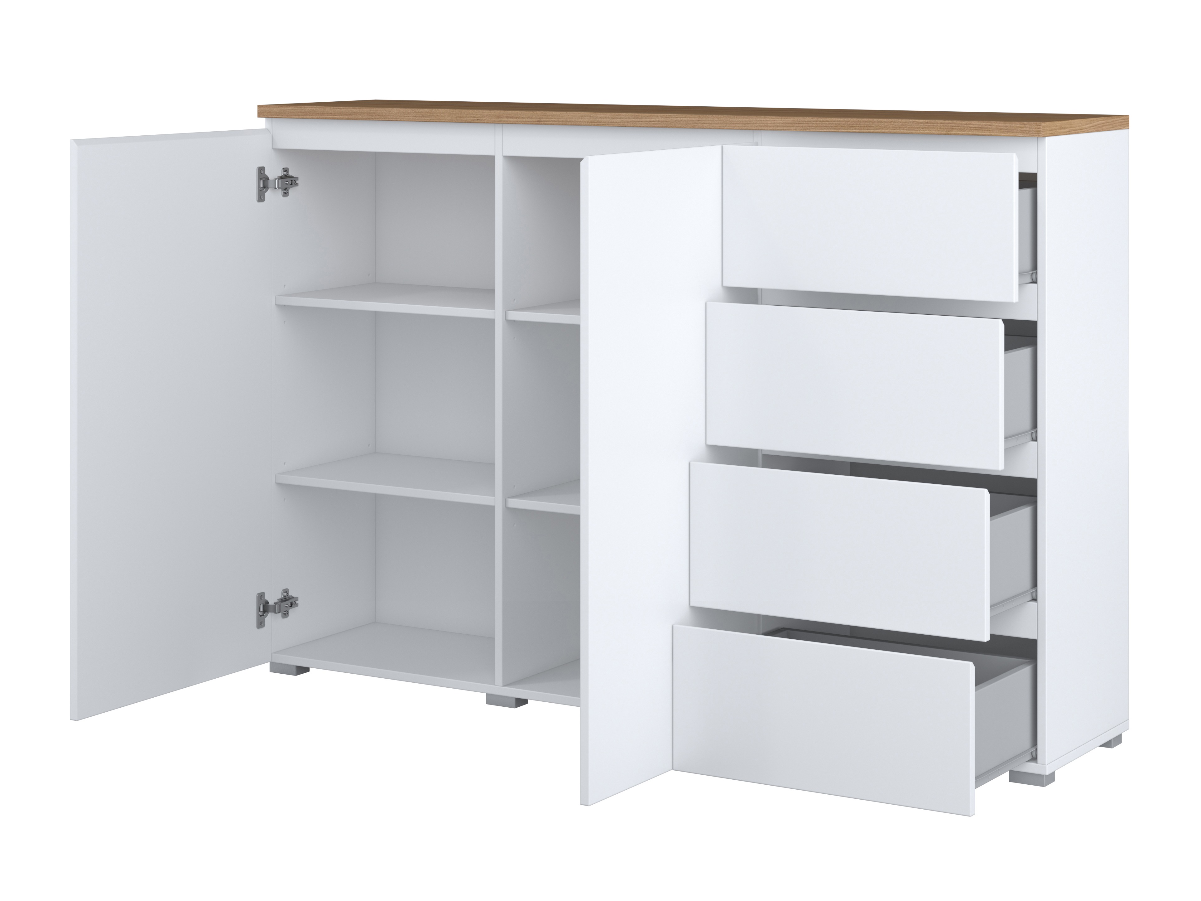 Comodă Baletu 109 (Alb + Stejar)