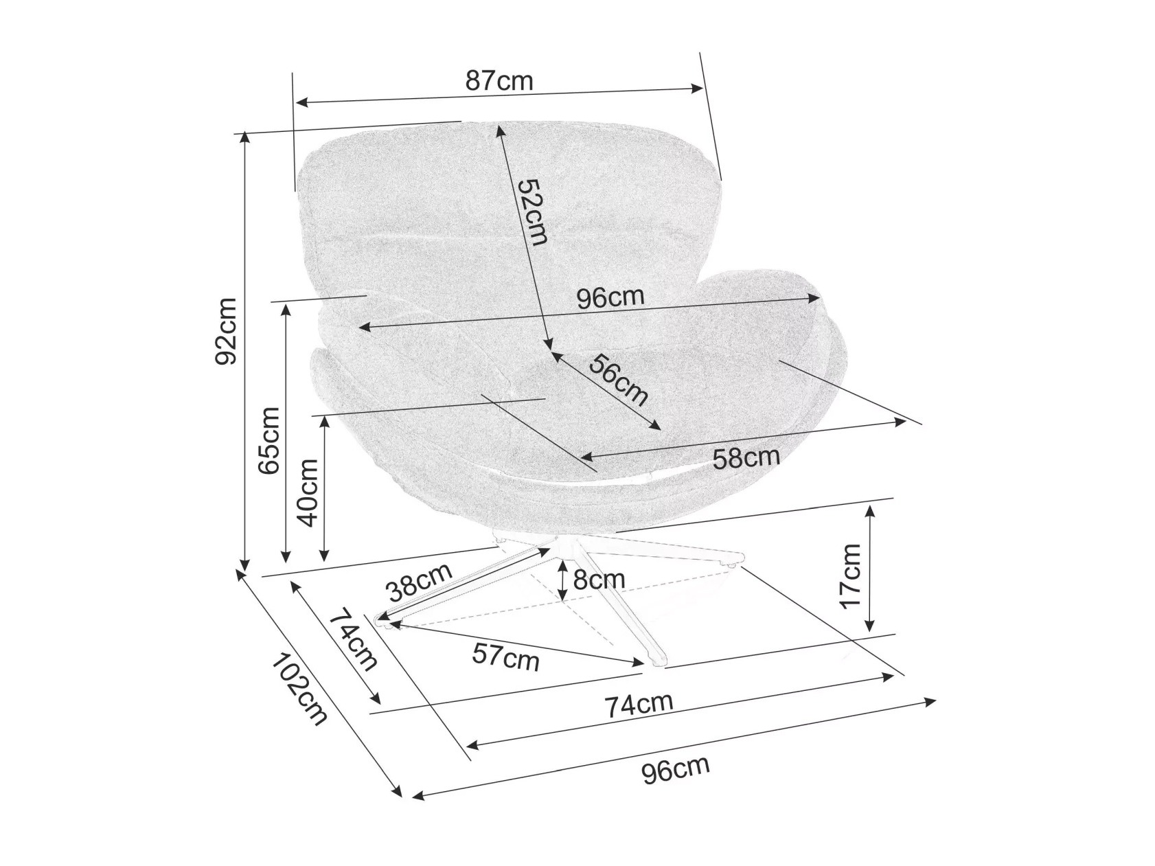 Fotoliu Detroit 918 (Bej)