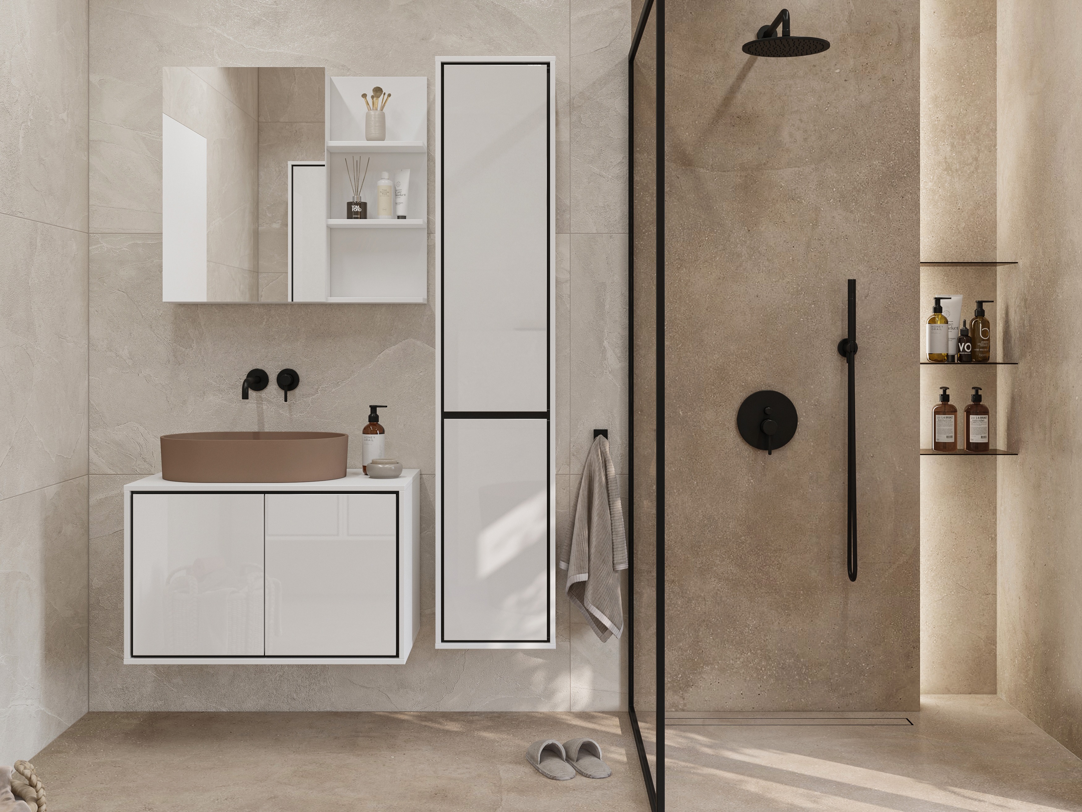 Set baie Tecavu 105 (Alb lucios + Alb)