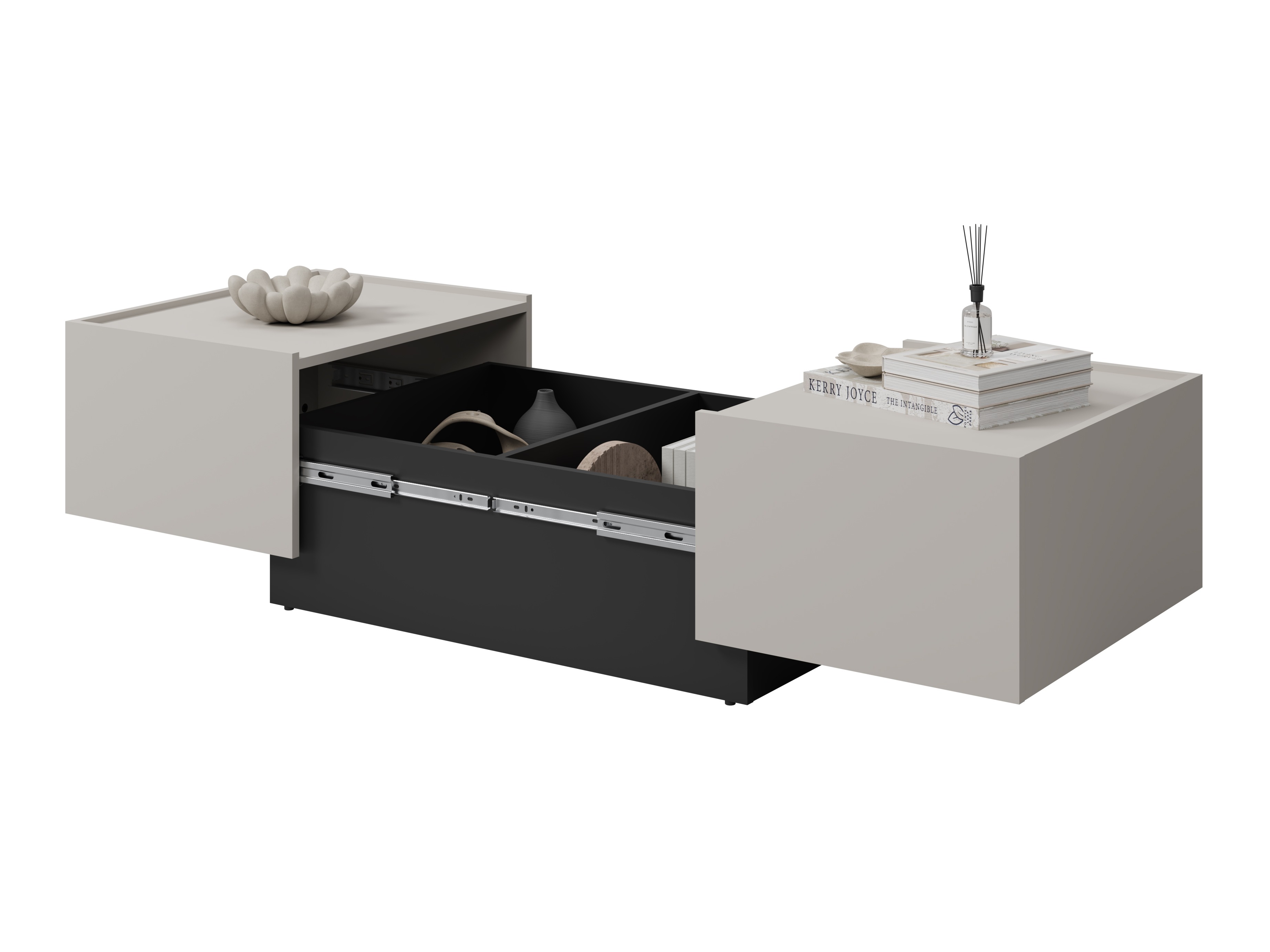 Masă de cafea rotativă Austin 380 (Cașmir + Negru)