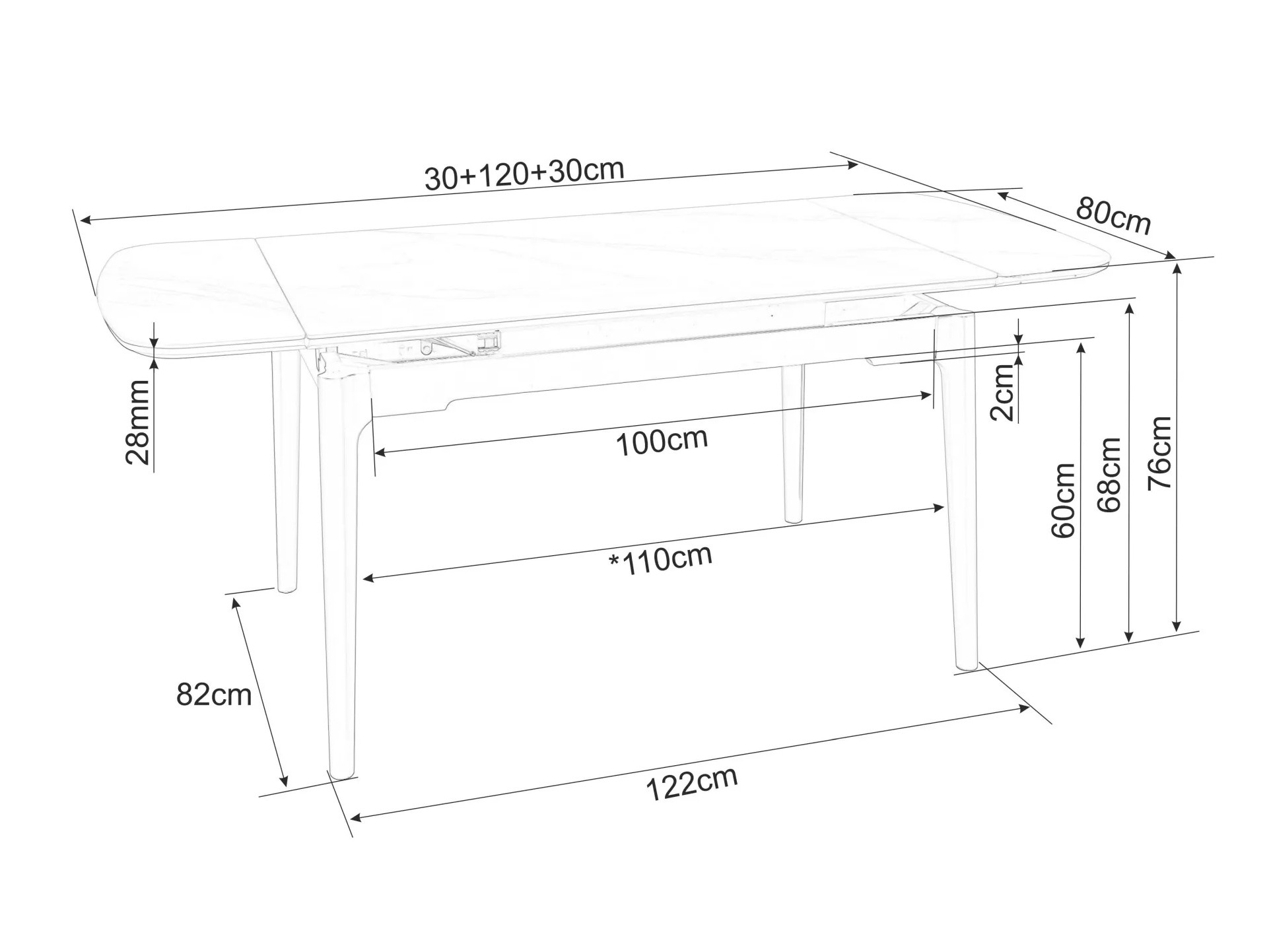 Masă Detroit 921 (Marmură albă)
