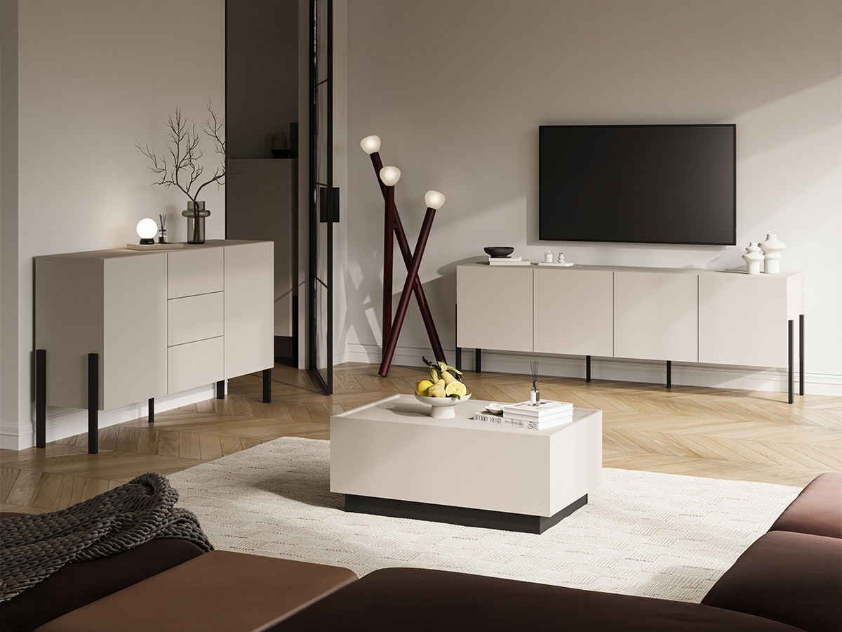 Măsuță de cafea extensibilă Austin 380 (Cașmir + Negru)