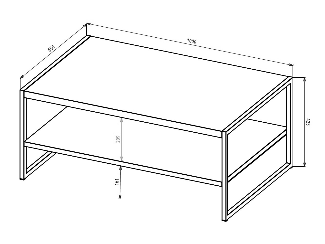 Măsuță de cafea Austin 381 (Congo + Negru)
