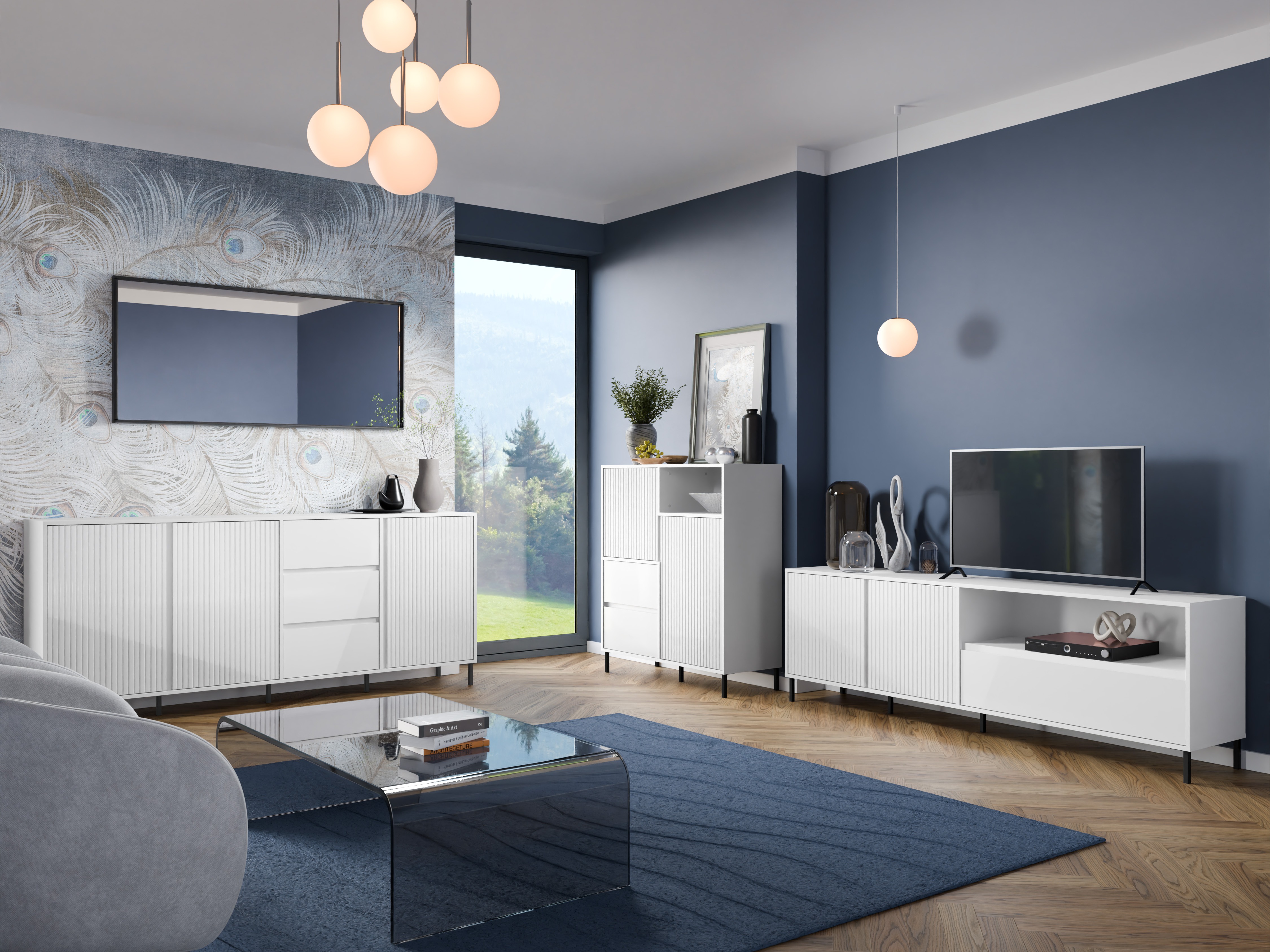Set de living Ruvrevi 105 (Alb)