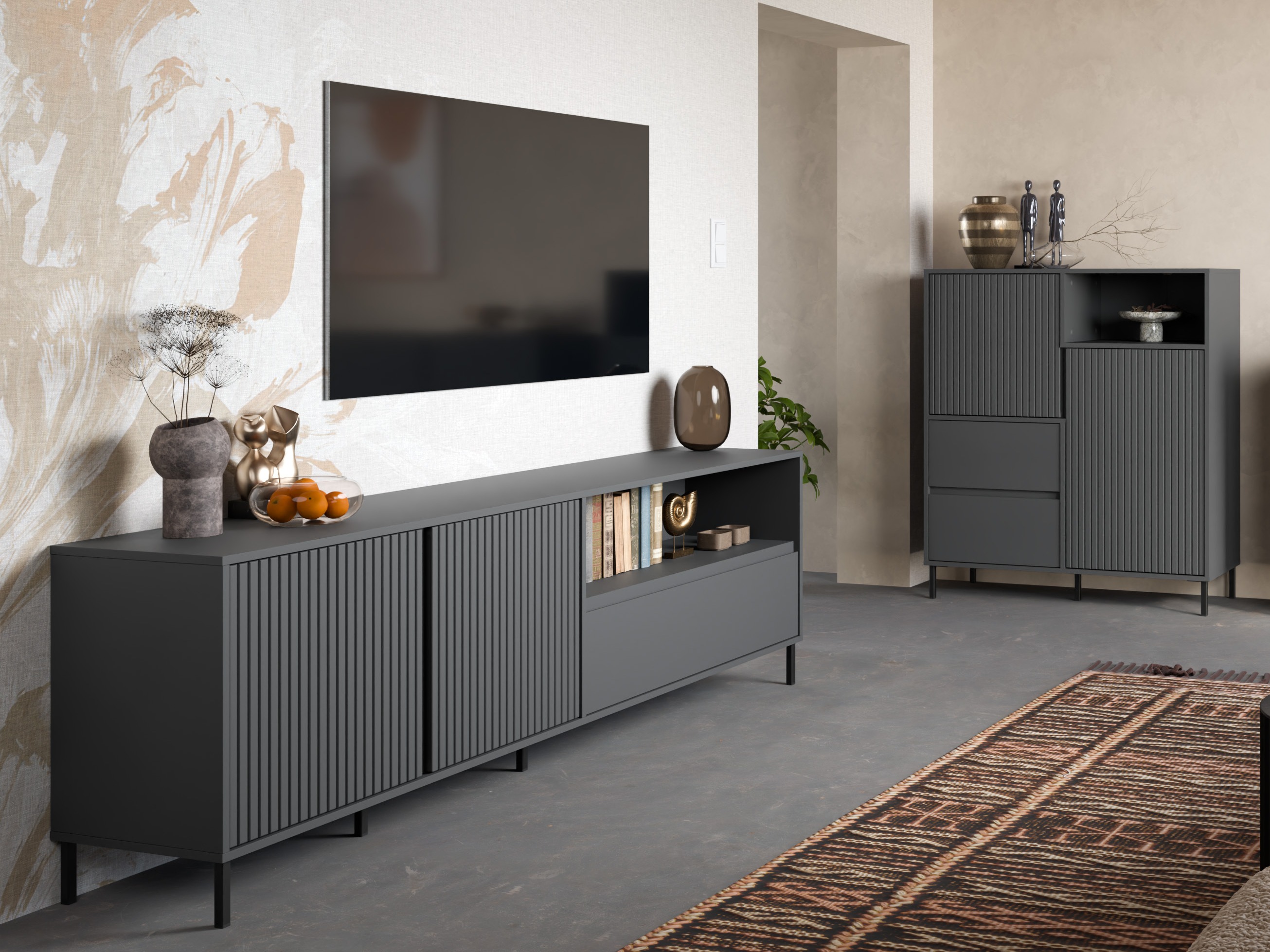 Set de living Ruvrevi 105 (Antracit)