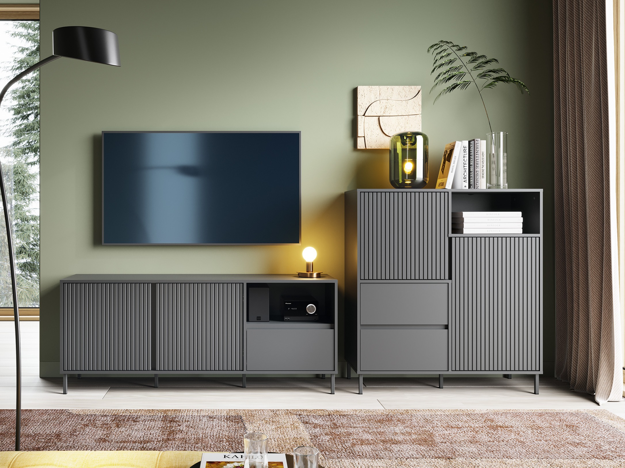 Set de living Ruvrevi 106 (Antracit)