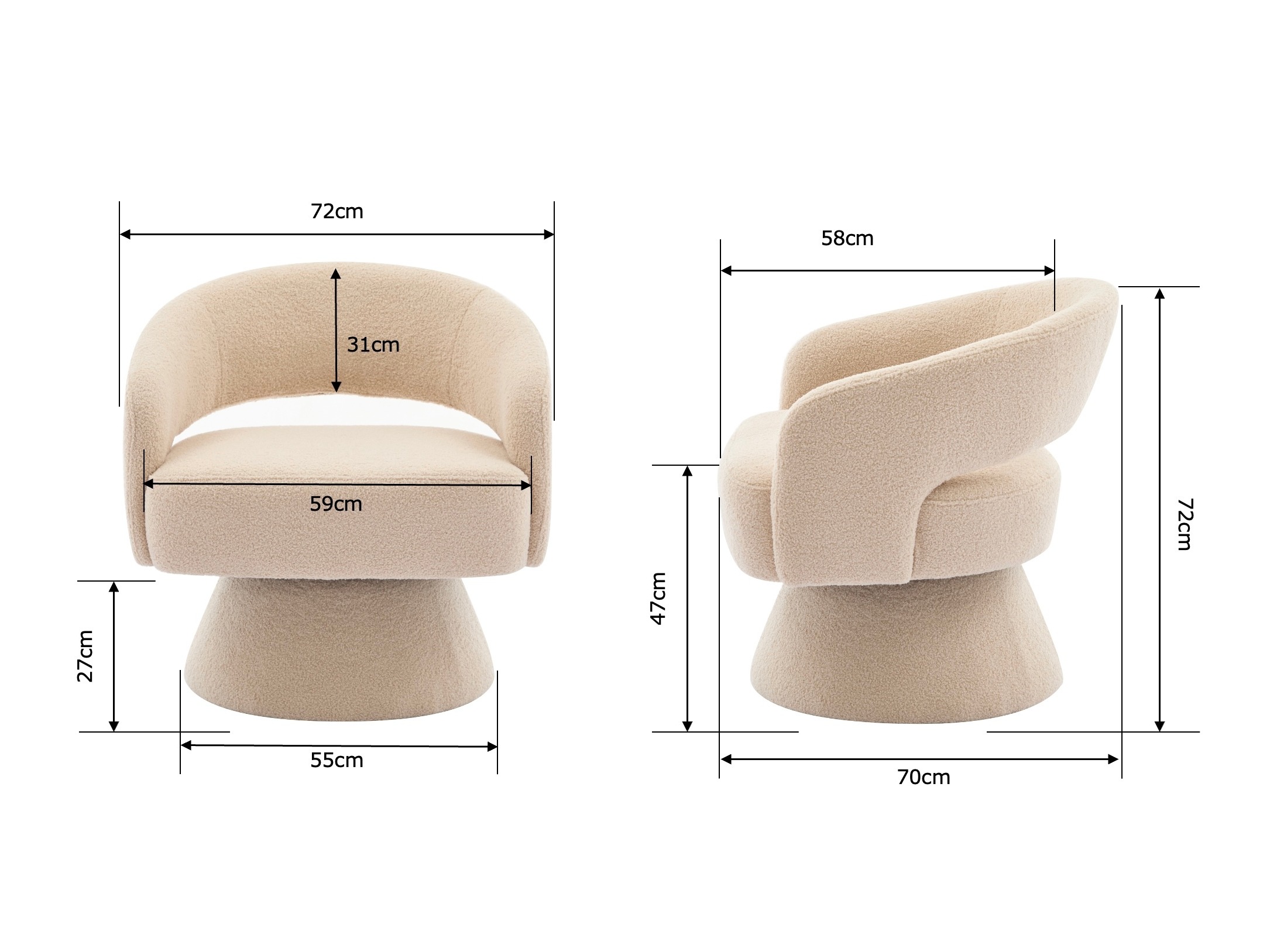 Fotoliu Comfivo 475 (Bej)