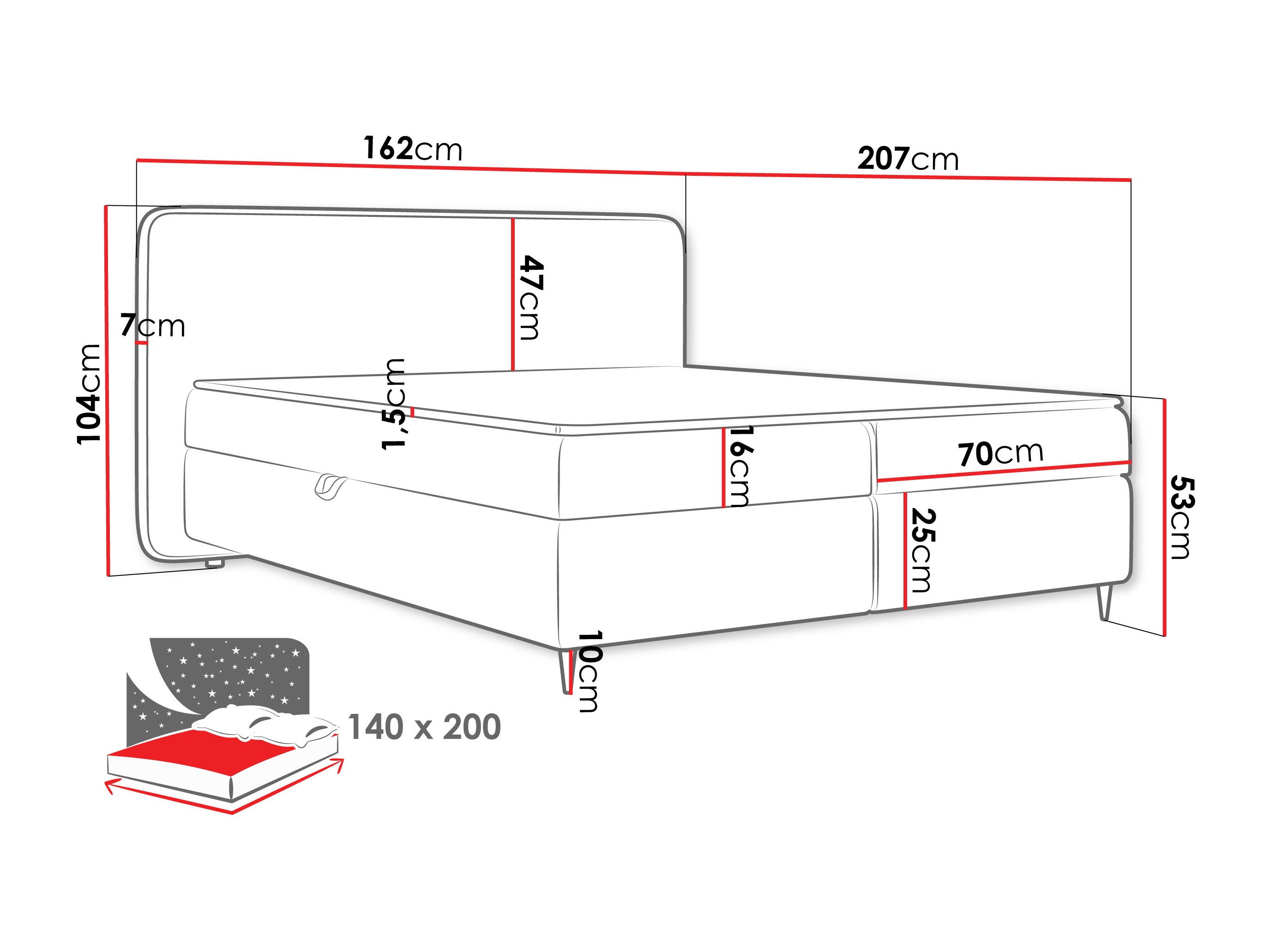 Pat boxspring Stonecrest 108 (Taro 11)