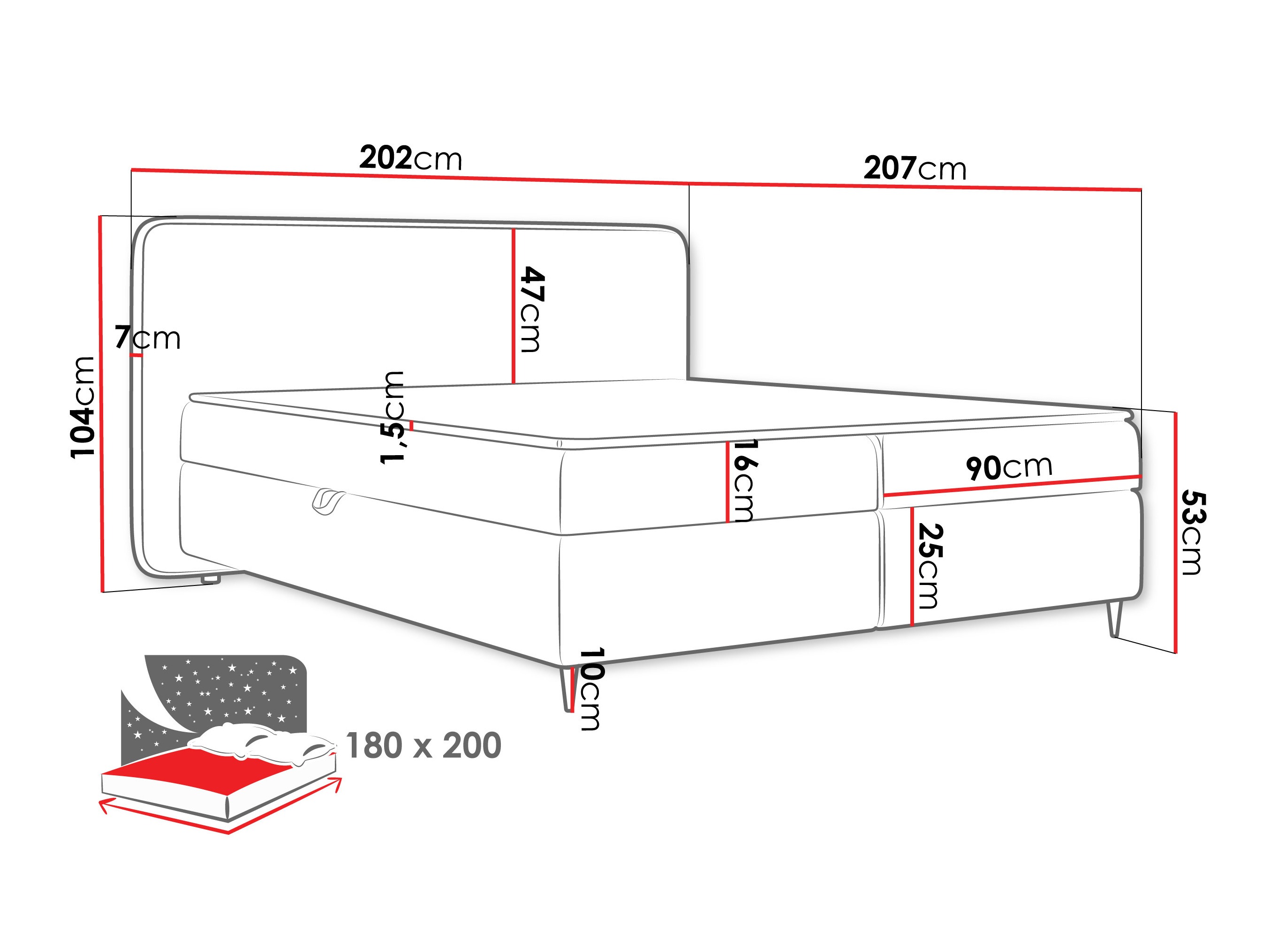 Pat boxspring Stonecrest 108 (Taro 11)