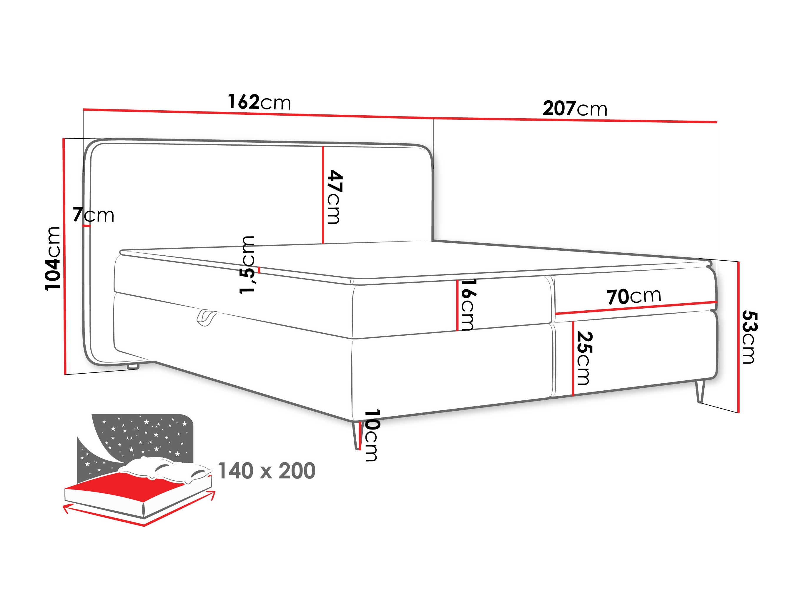 Pat boxspring Stonecrest 108 (Taro 33)