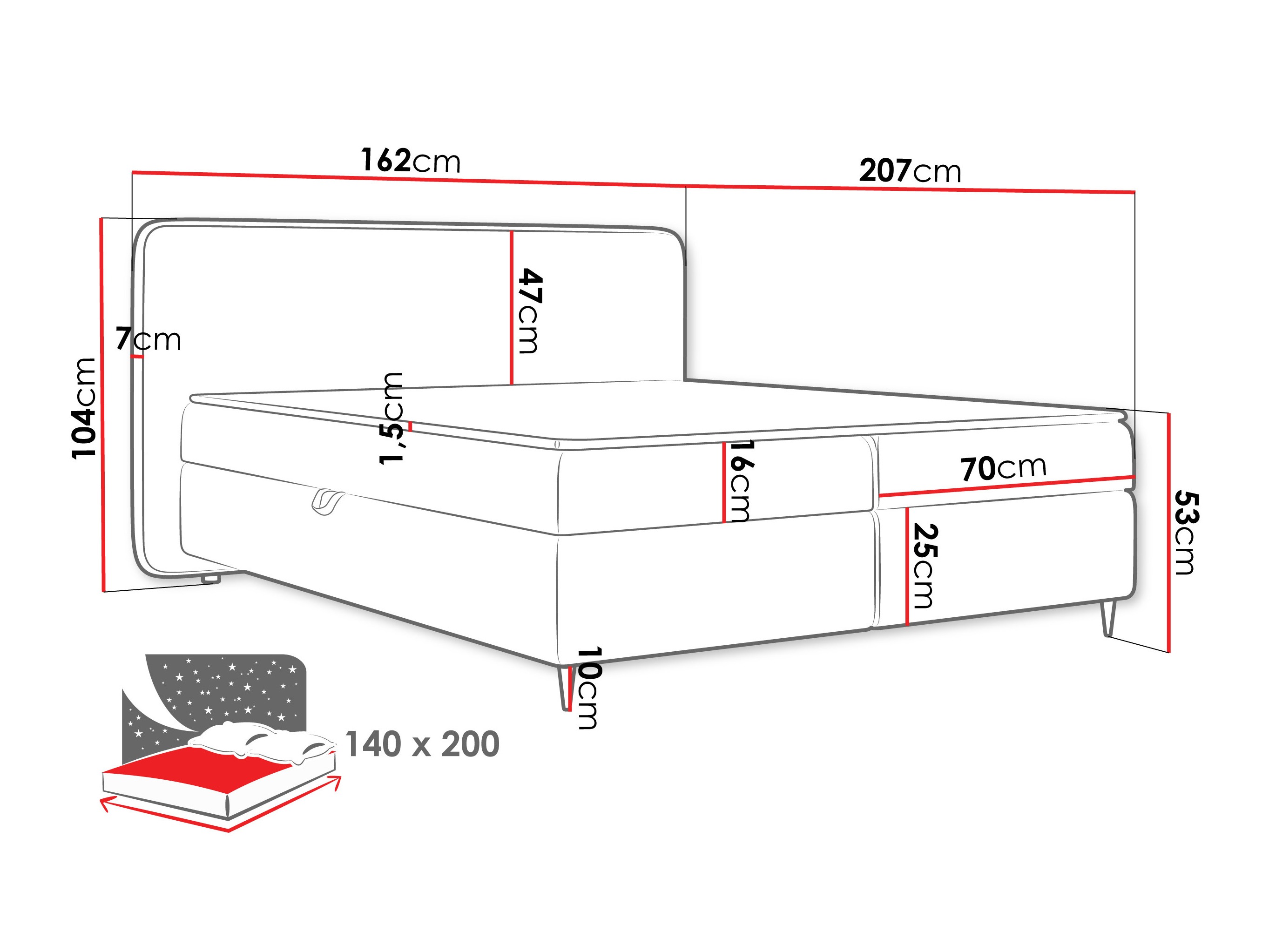 Pat boxspring Stonecrest 108 (Taro 98)