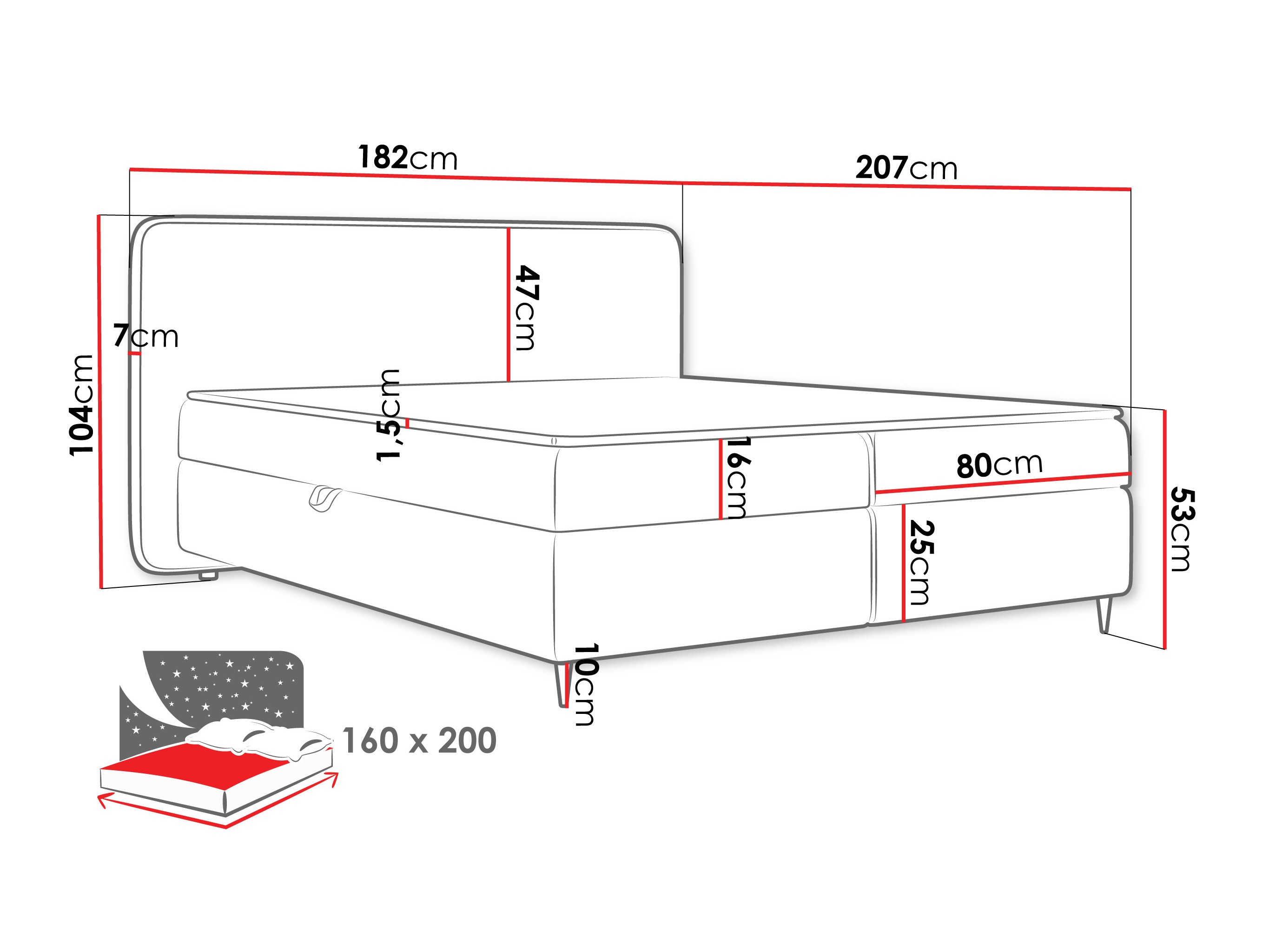 Pat boxspring Stonecrest 108 (Taro 98)