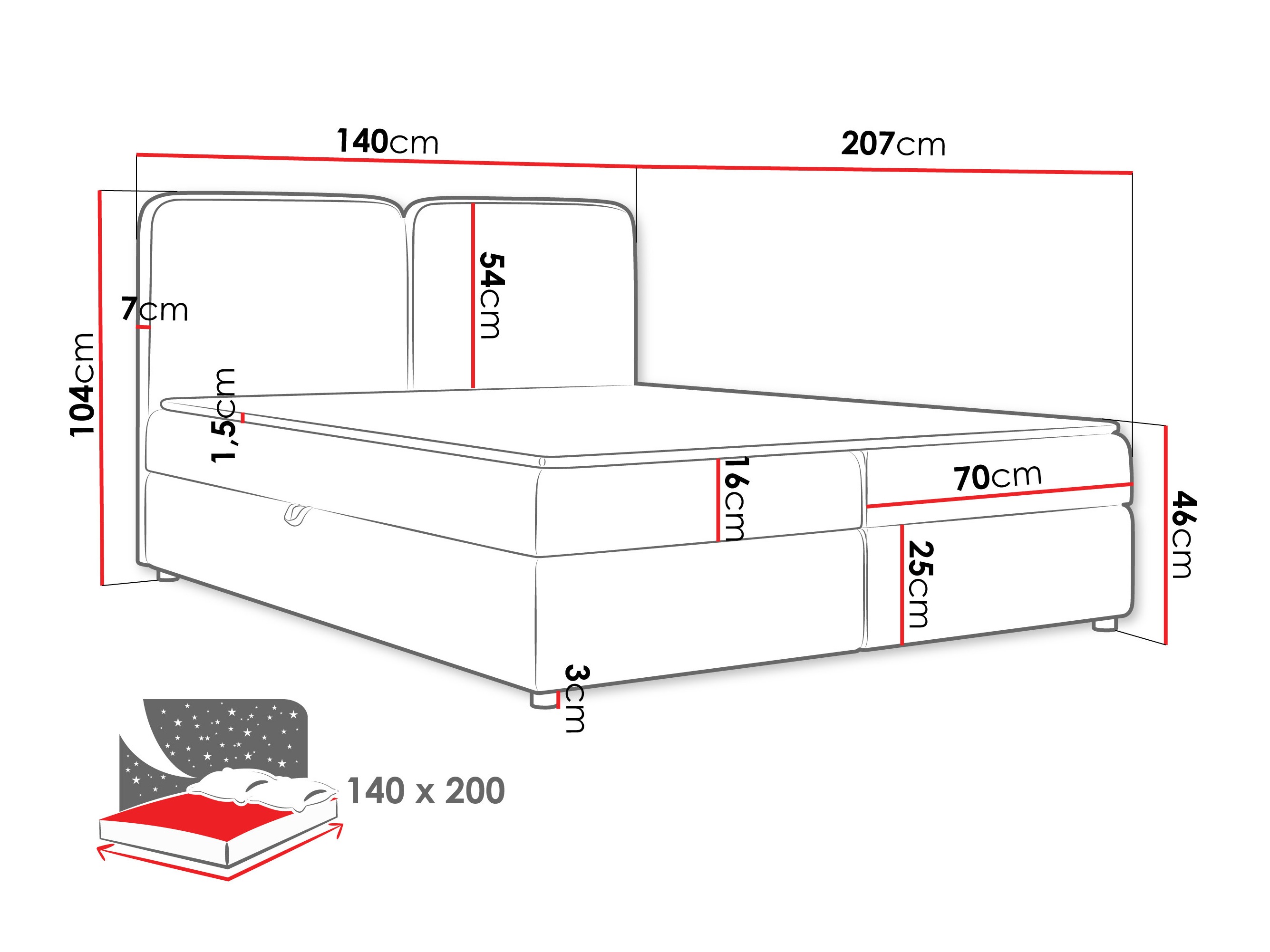 Pat boxspring Stonecrest 109 (Taro 98)
