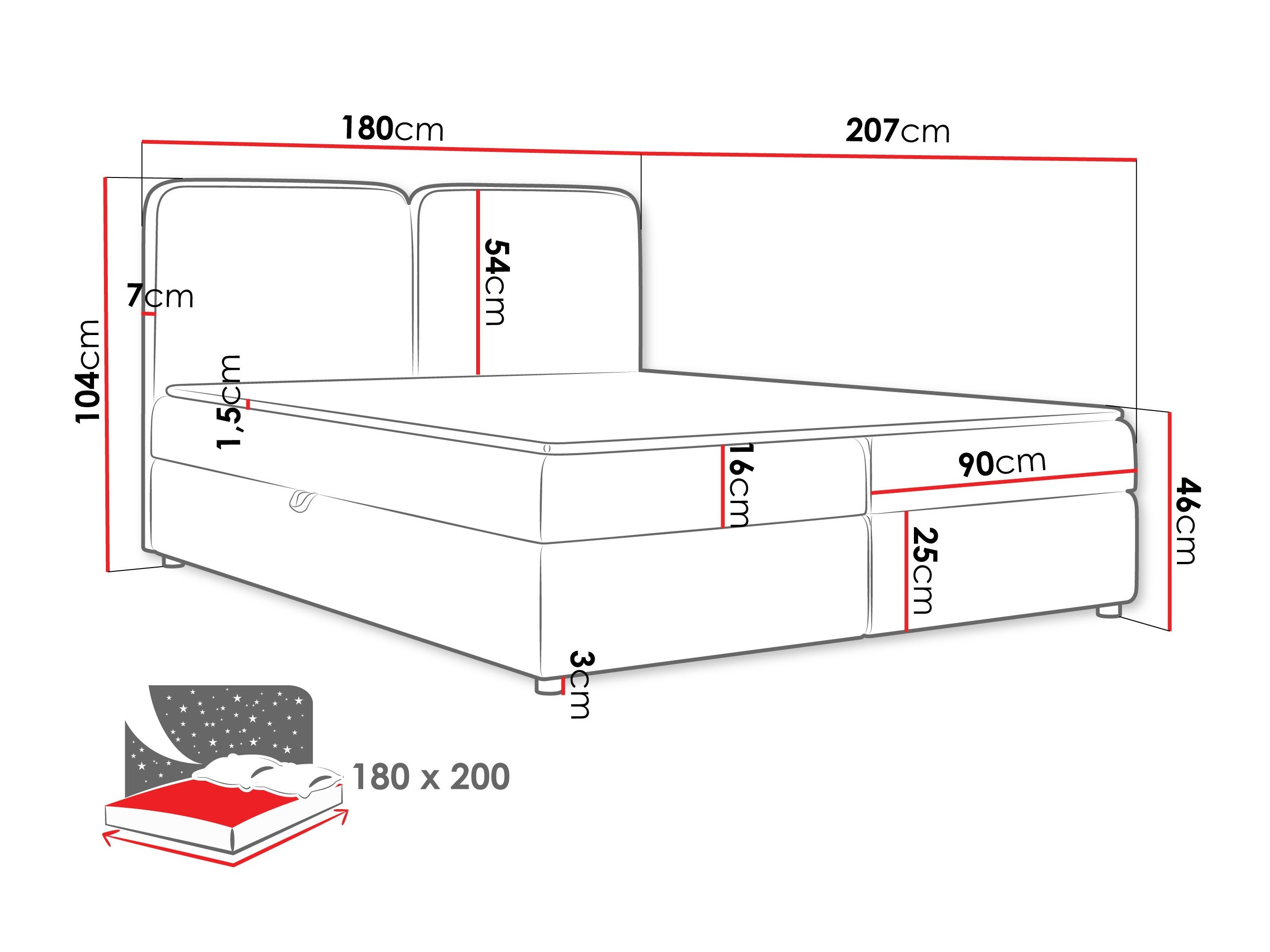 Pat boxspring Stonecrest 109 (Taro 98)
