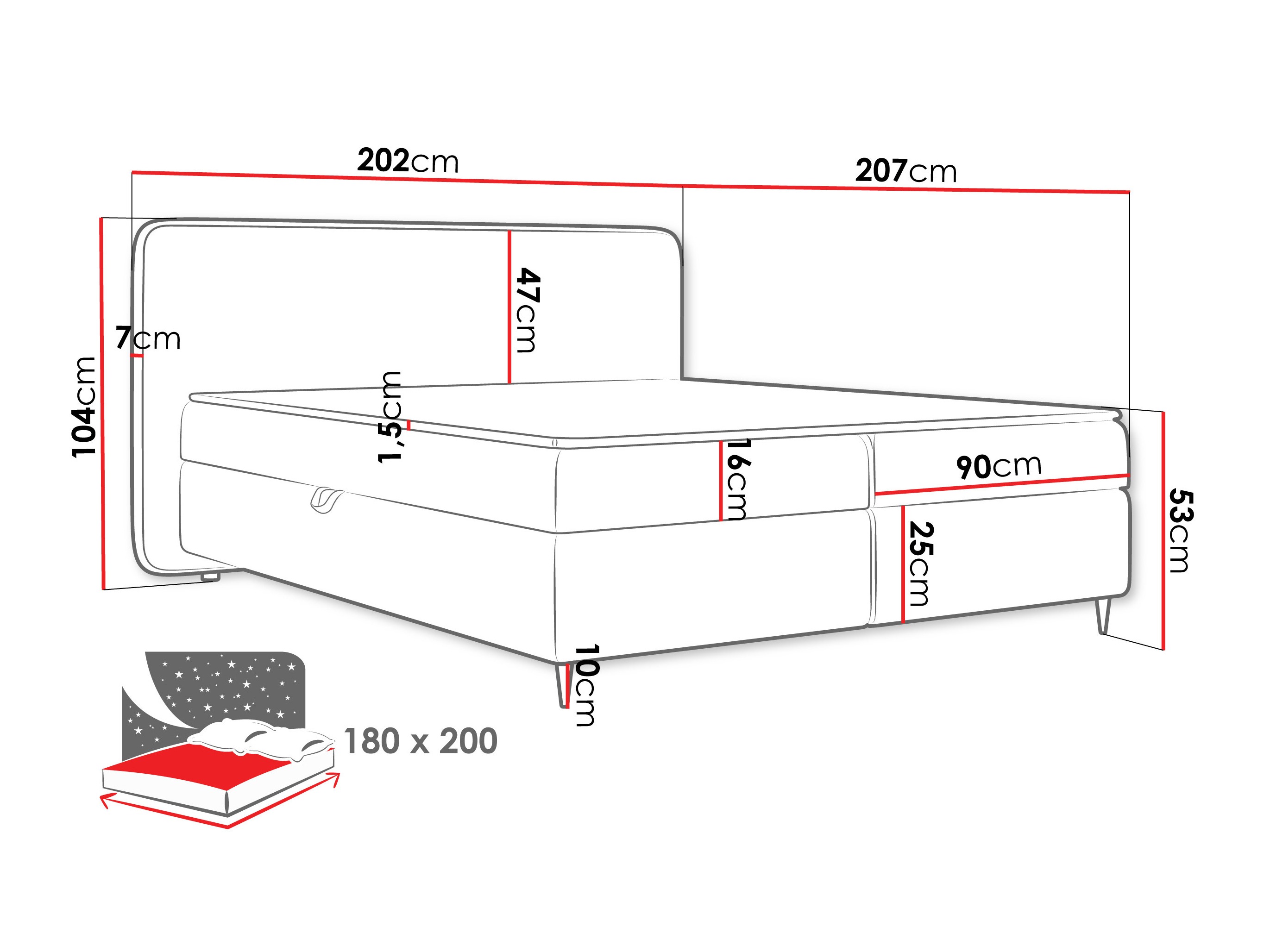 Pat boxspring Stonecrest 108 (Taro 98)
