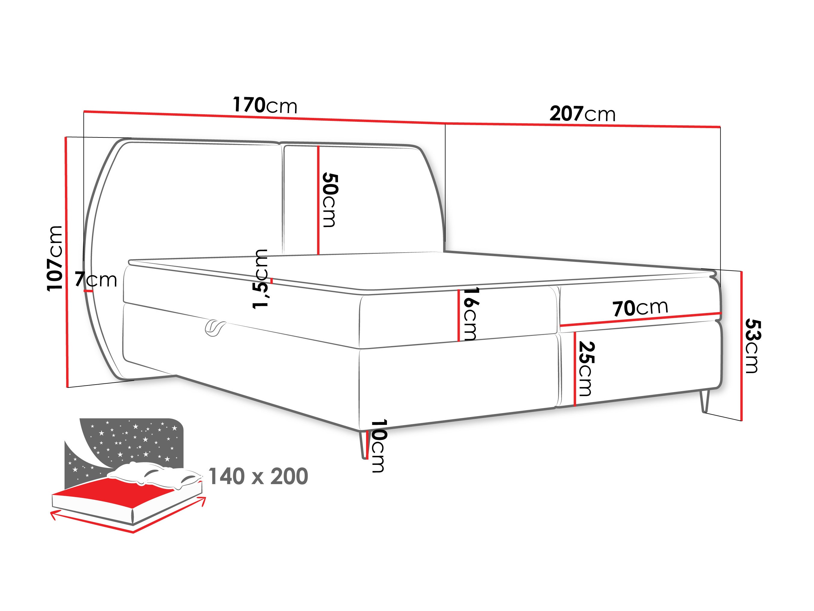 Pat boxspring Stonecrest 110 (Wave 01)