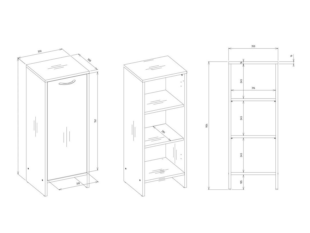 Cabinet de baie neancorat Servou 110 (Alb)