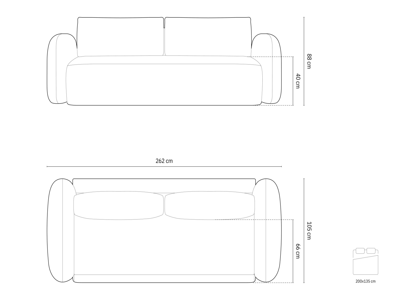 Canapea extensibilă Franklin 206 (Magic Velvet 2240)
