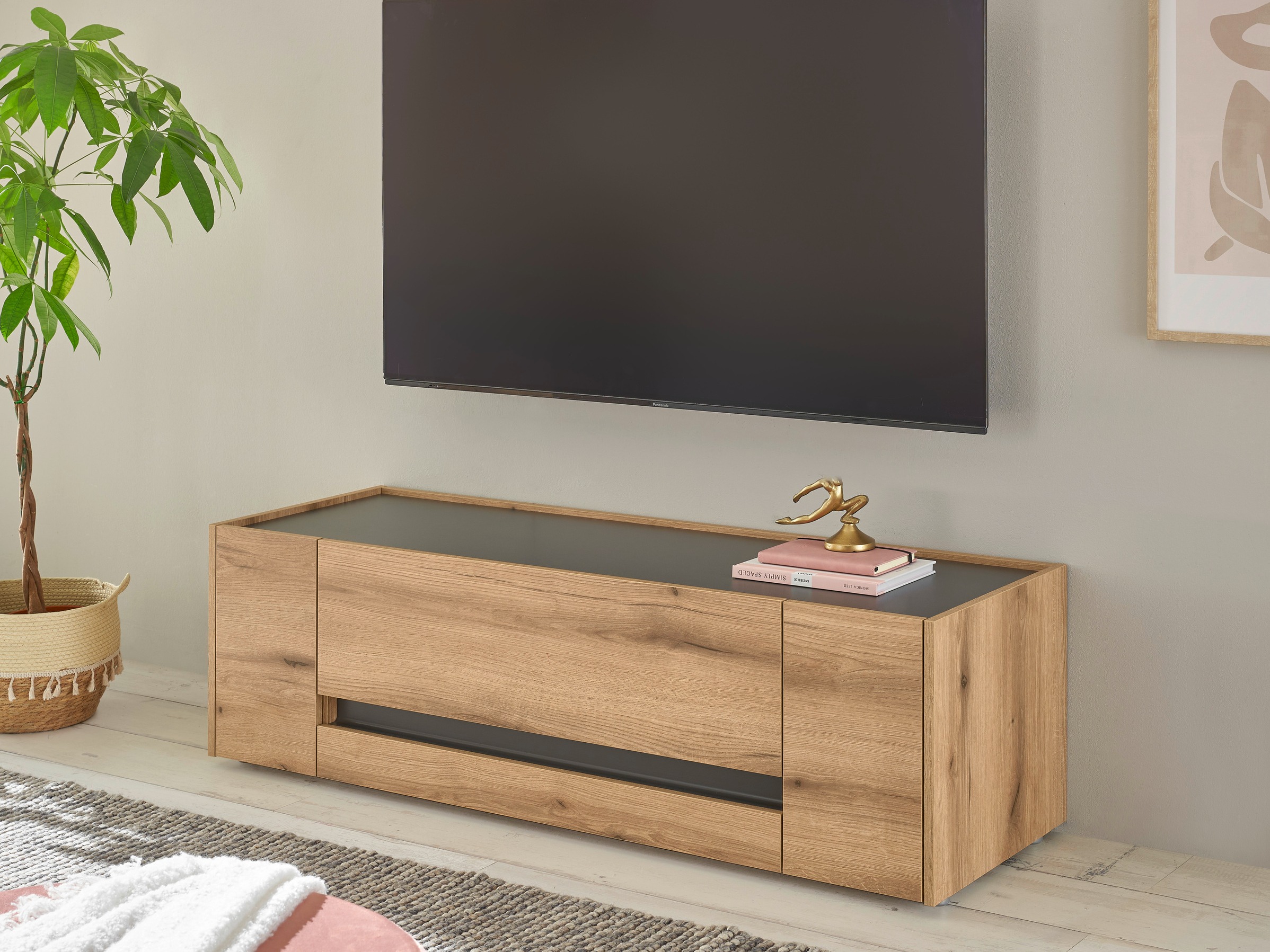 Comodă TV Elbsori 114 (Stejar + Antracit)