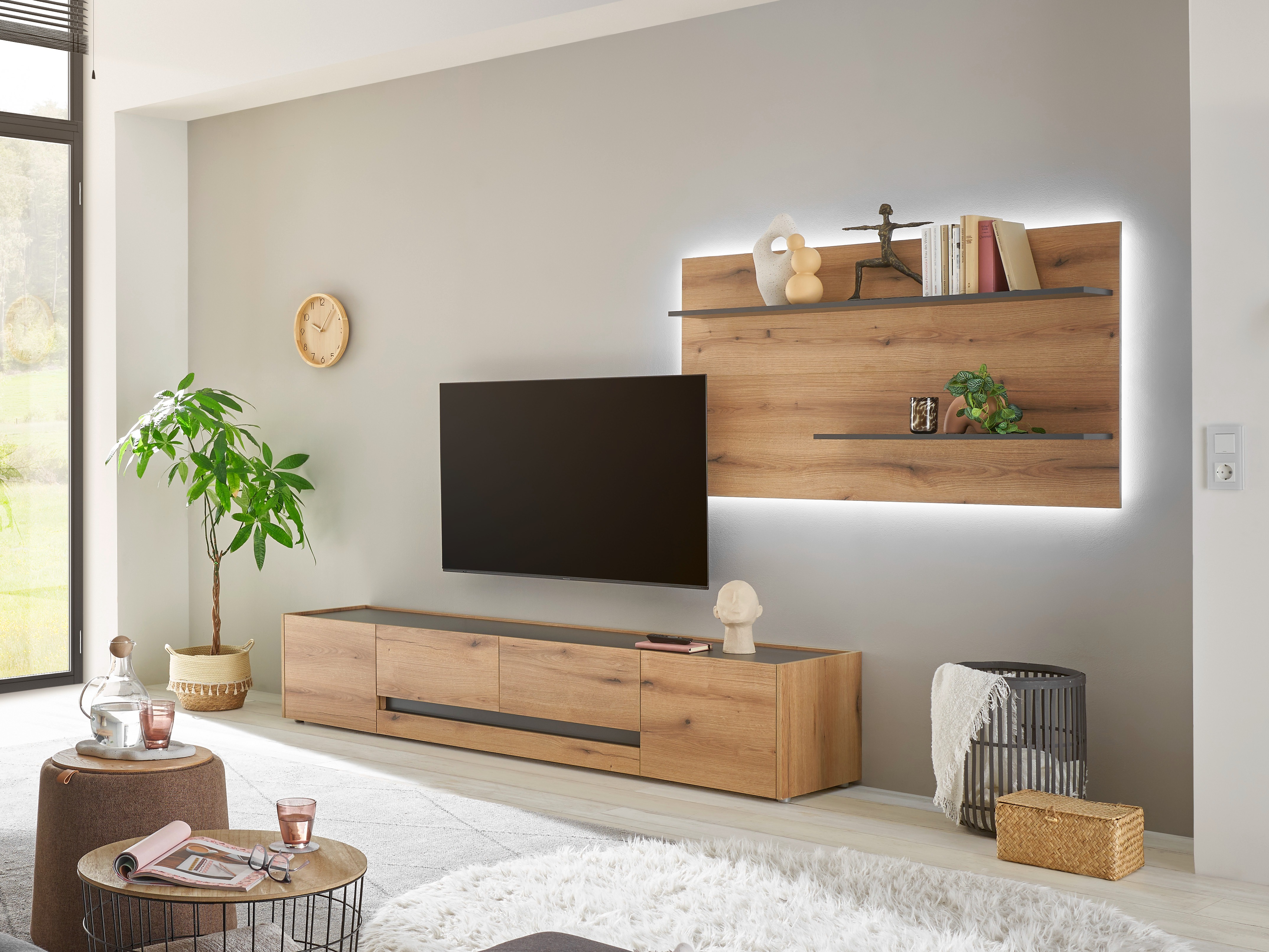 Set de living Elbsori 124 (Stejar + Antracit)