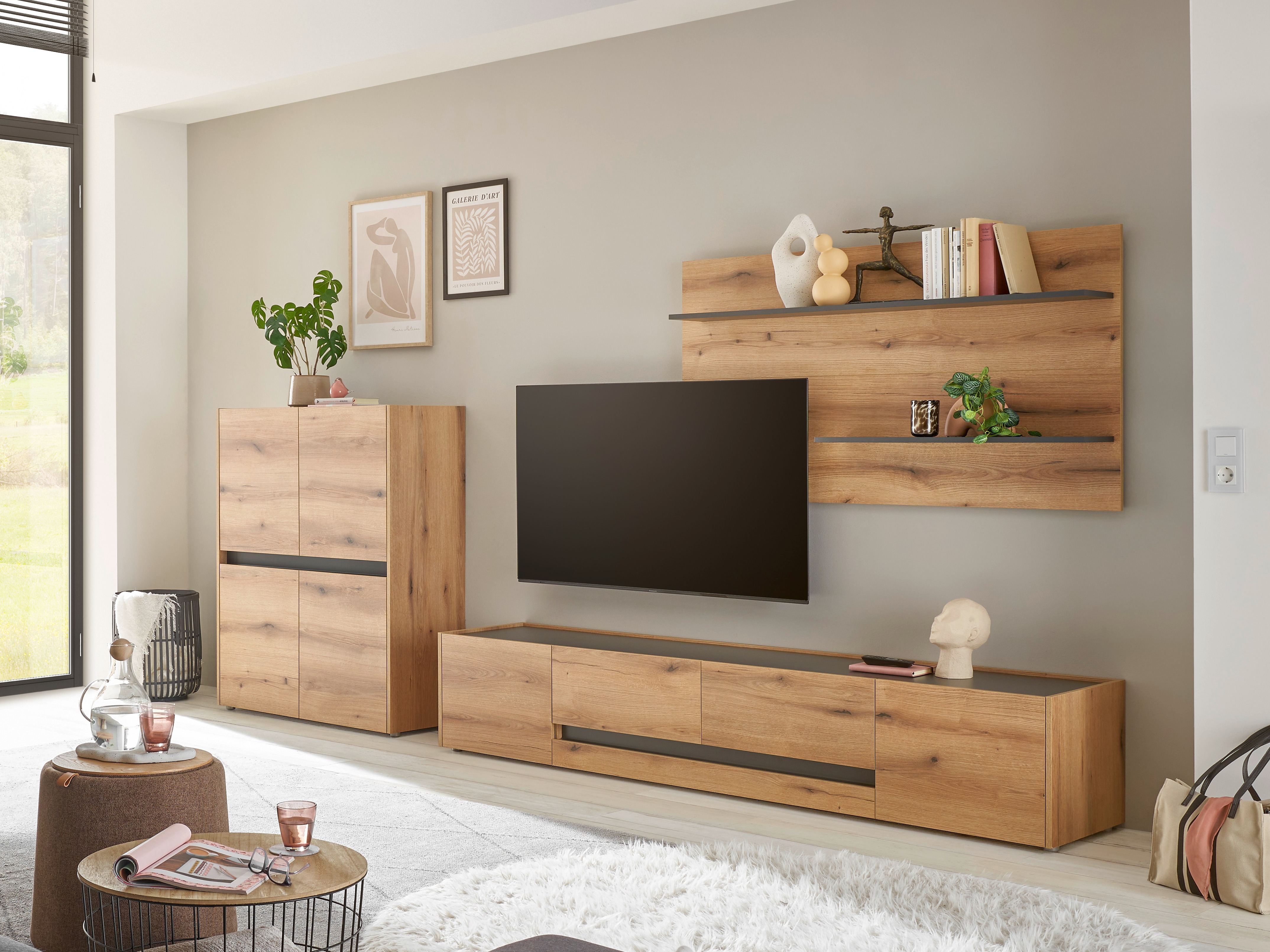 Set de living Elbsori 127 (Stejar + Antracit)