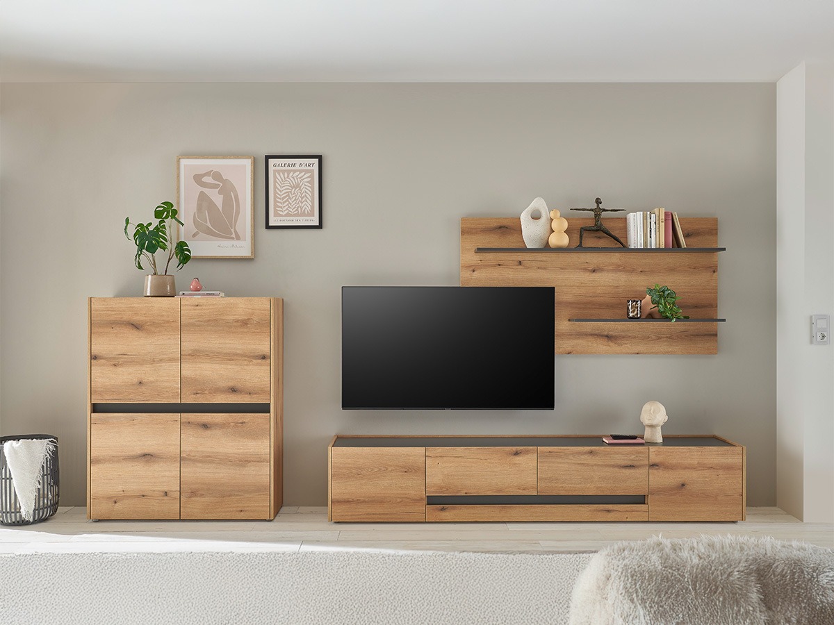 Set de living Elbsori 127 (Stejar + Antracit)