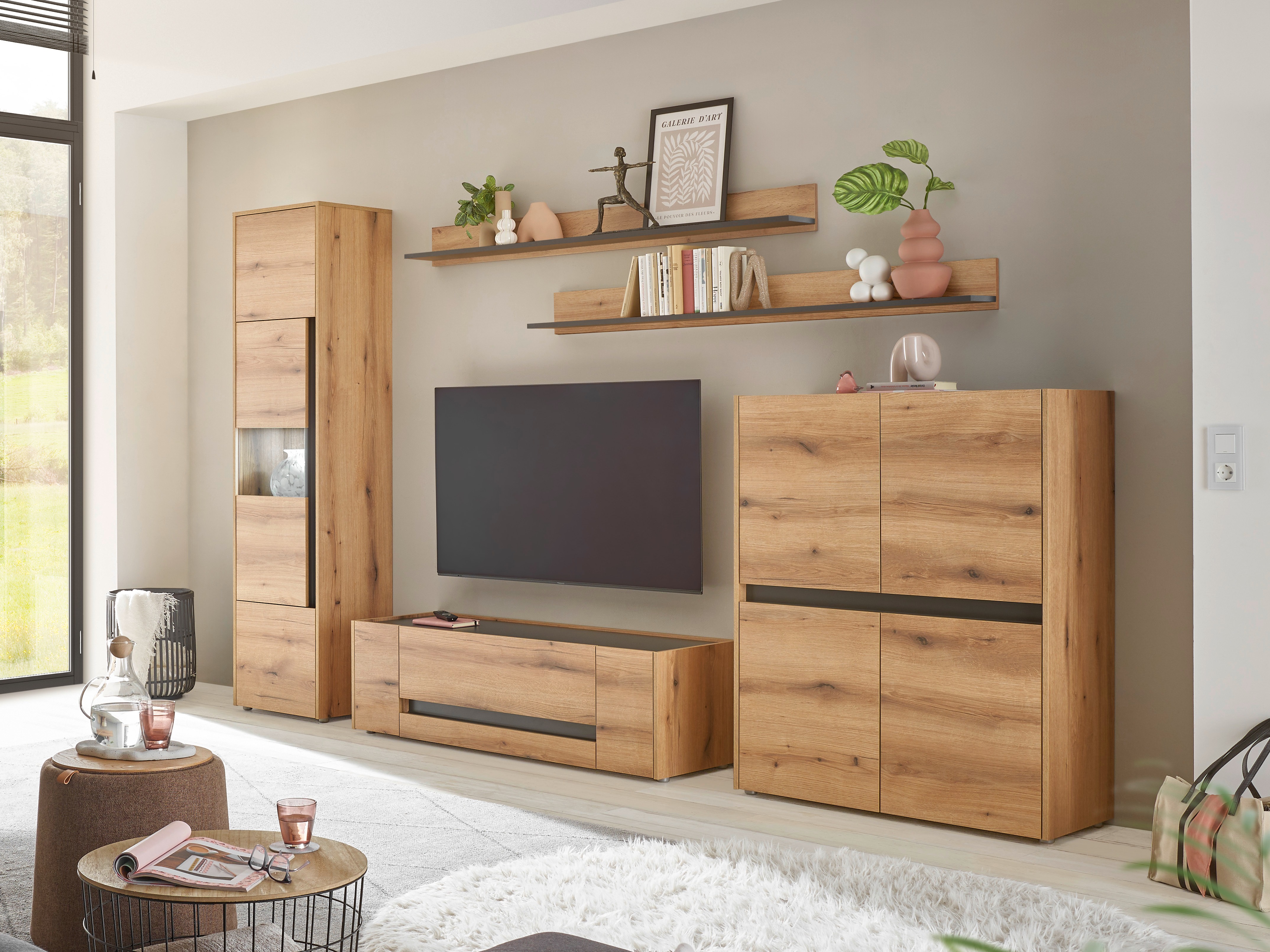 Set de living Elbsori 131 (Stejar + Antracit)