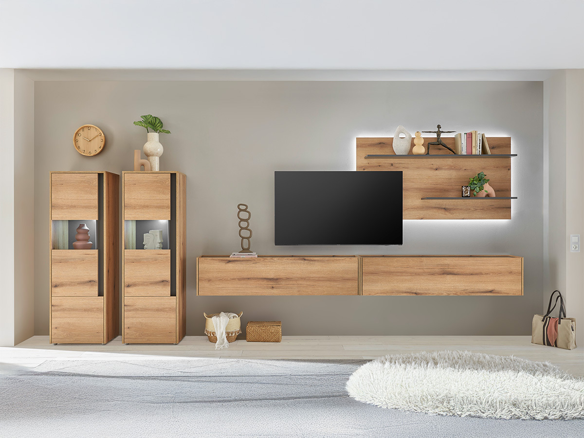 Set de living Elbsori 135 (Stejar + Antracit)