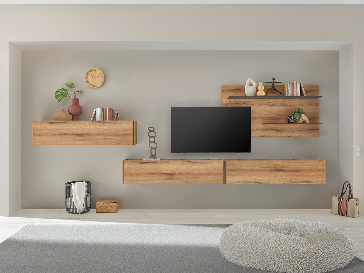 Set de living Elbsori 121 (Stejar + Antracit)