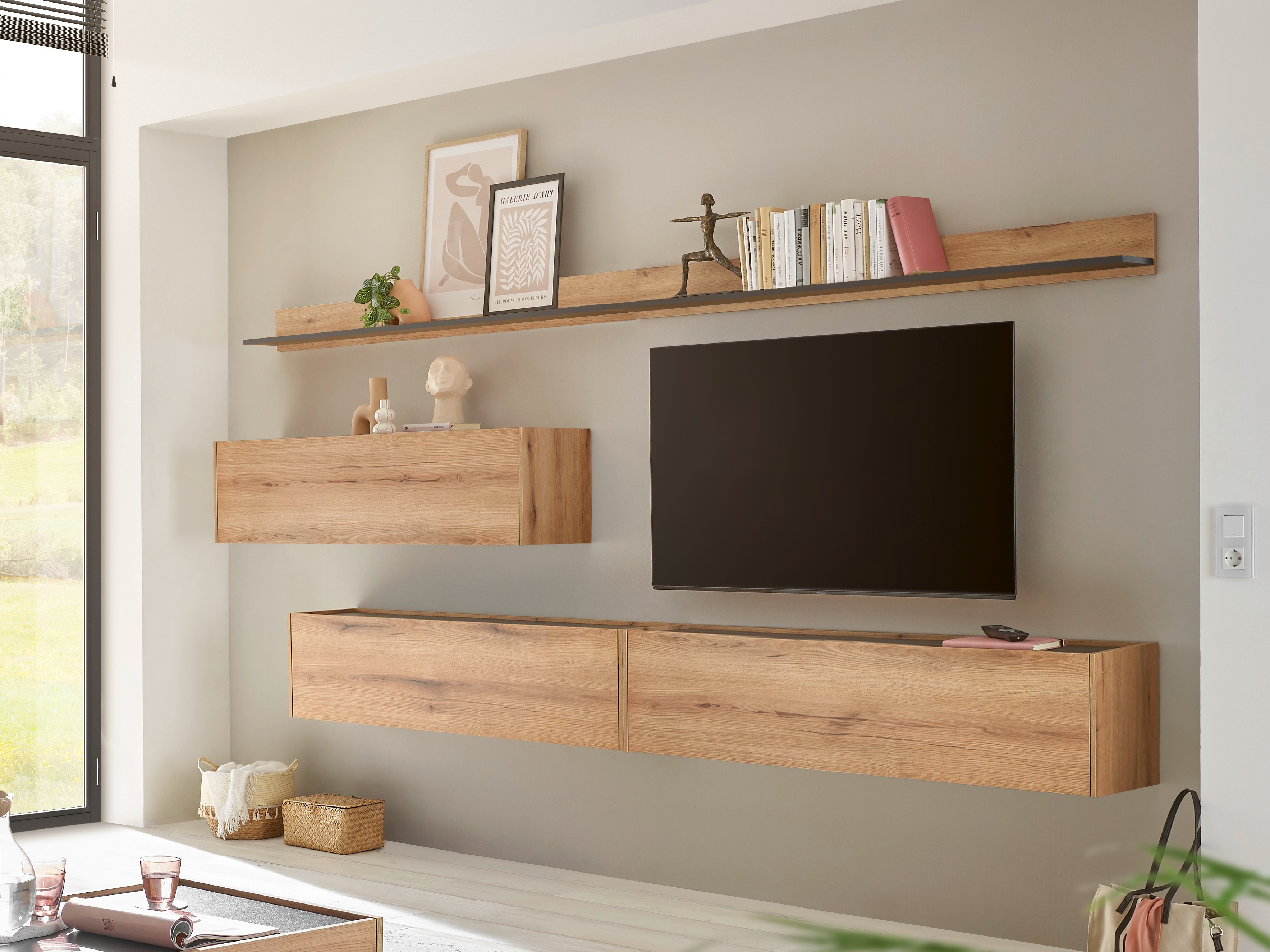 Set de living Elbsori 142 (Stejar + Antracit)