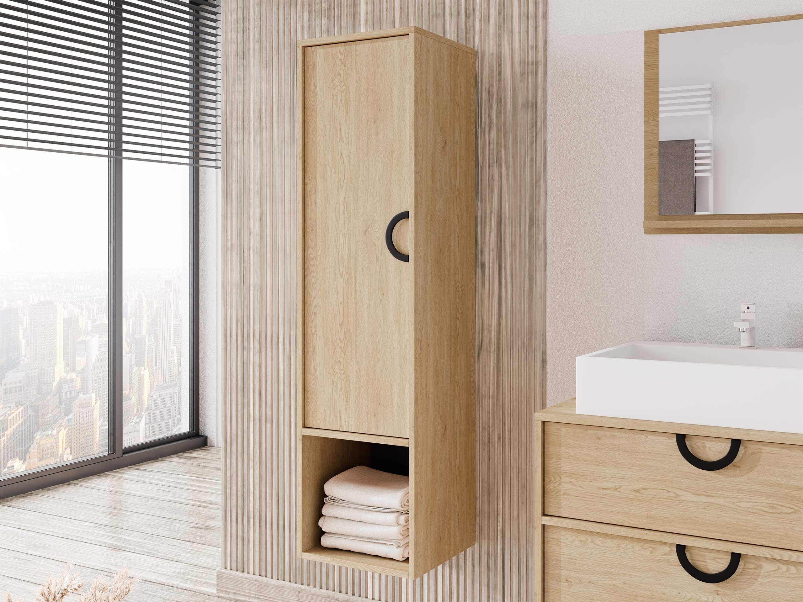 Cabinet de baie suspendat Sodalis (Stejar)
