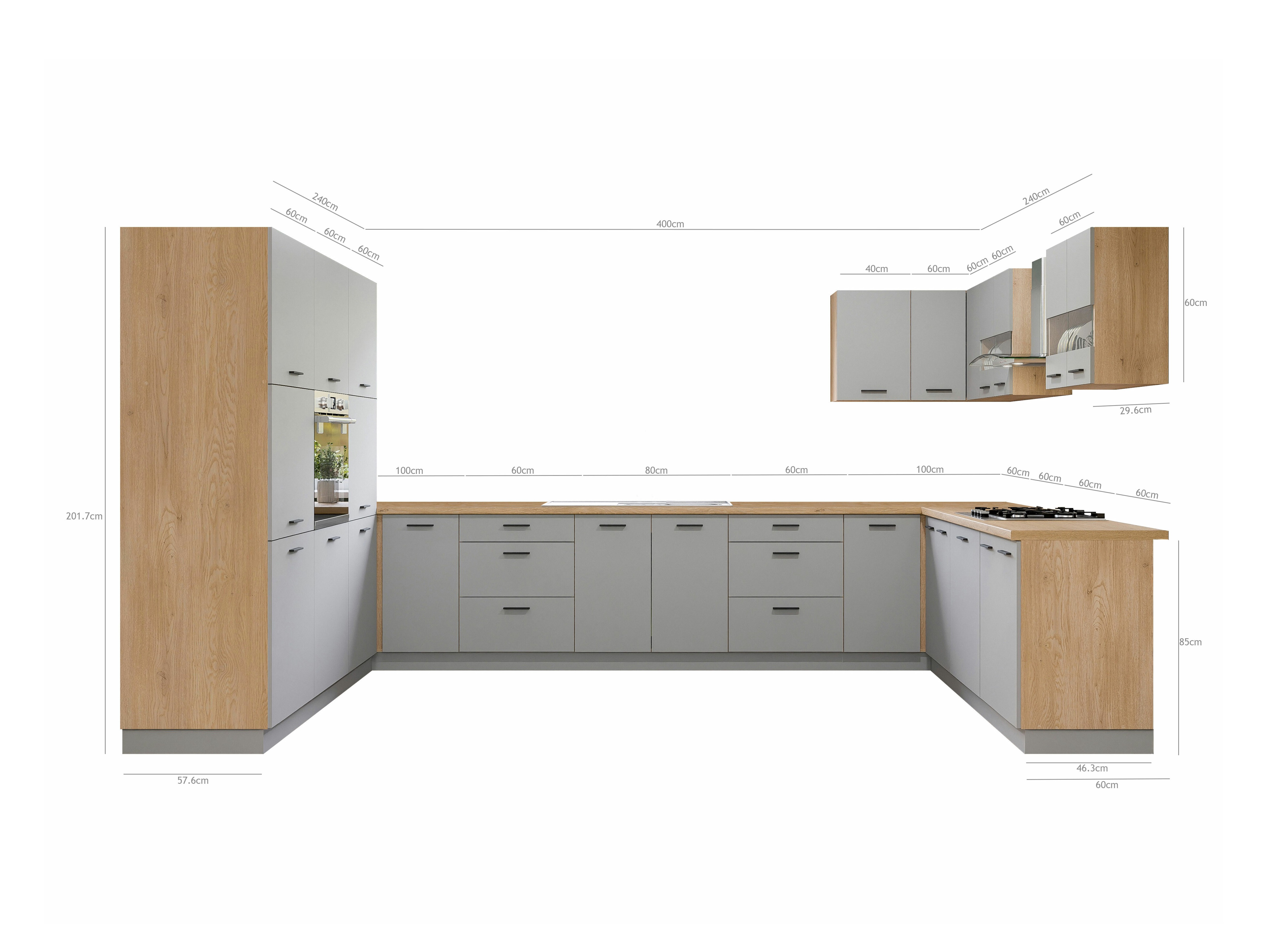 Set de bucătărie modular Ati Grey 132