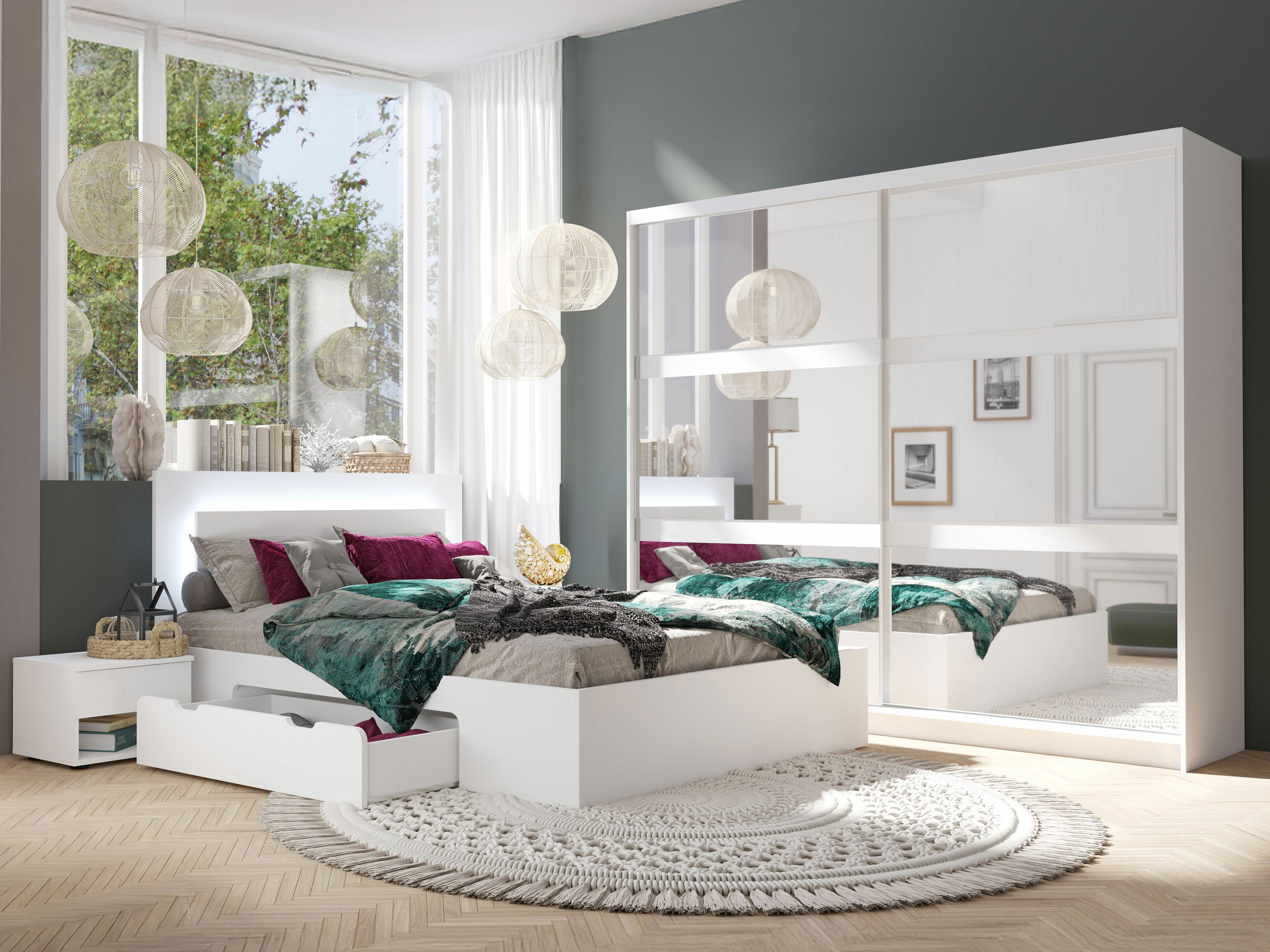 Set dormitor Odecira 104 (Alb)