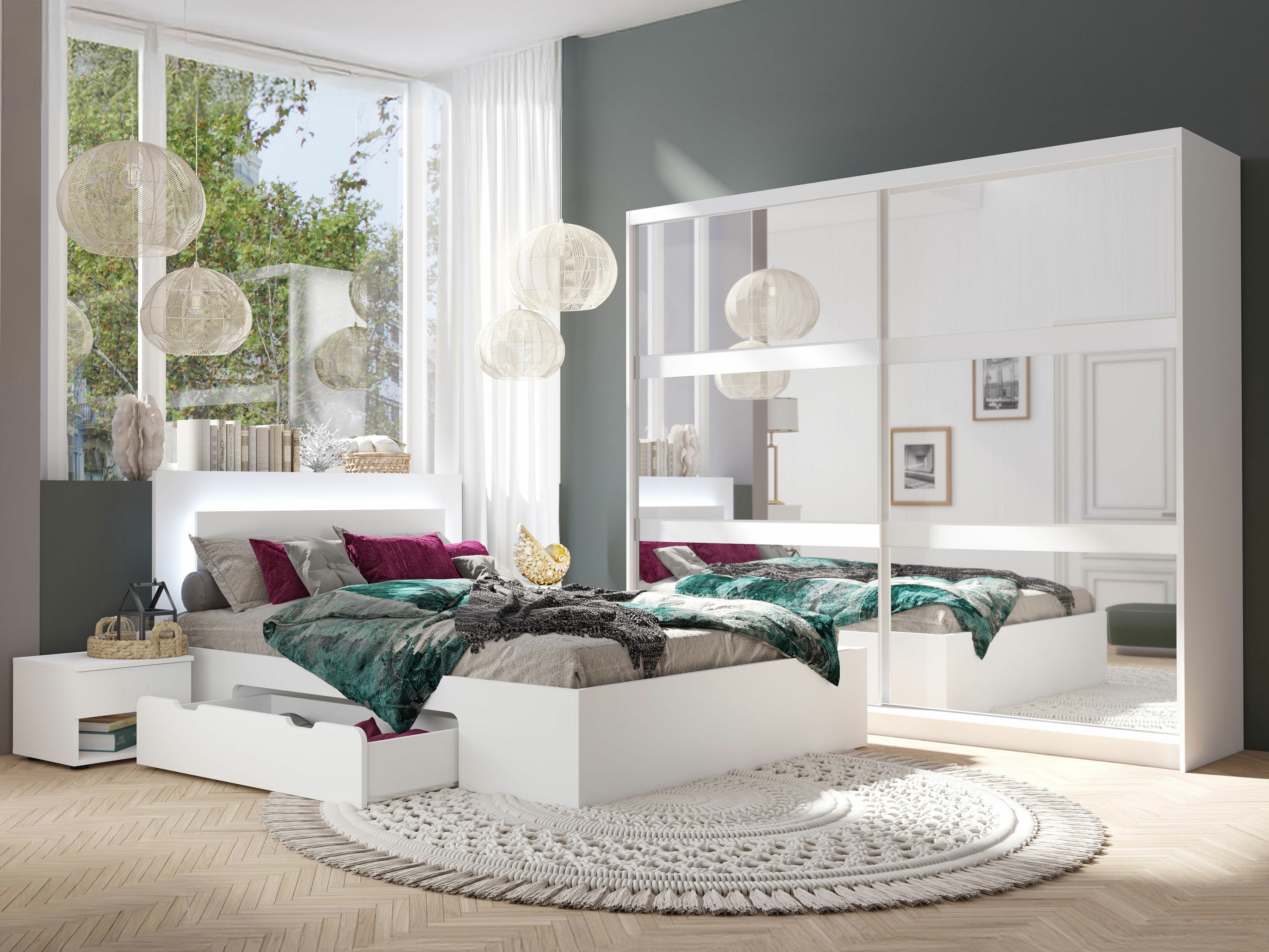 Set dormitor Odecira 104 (Alb)