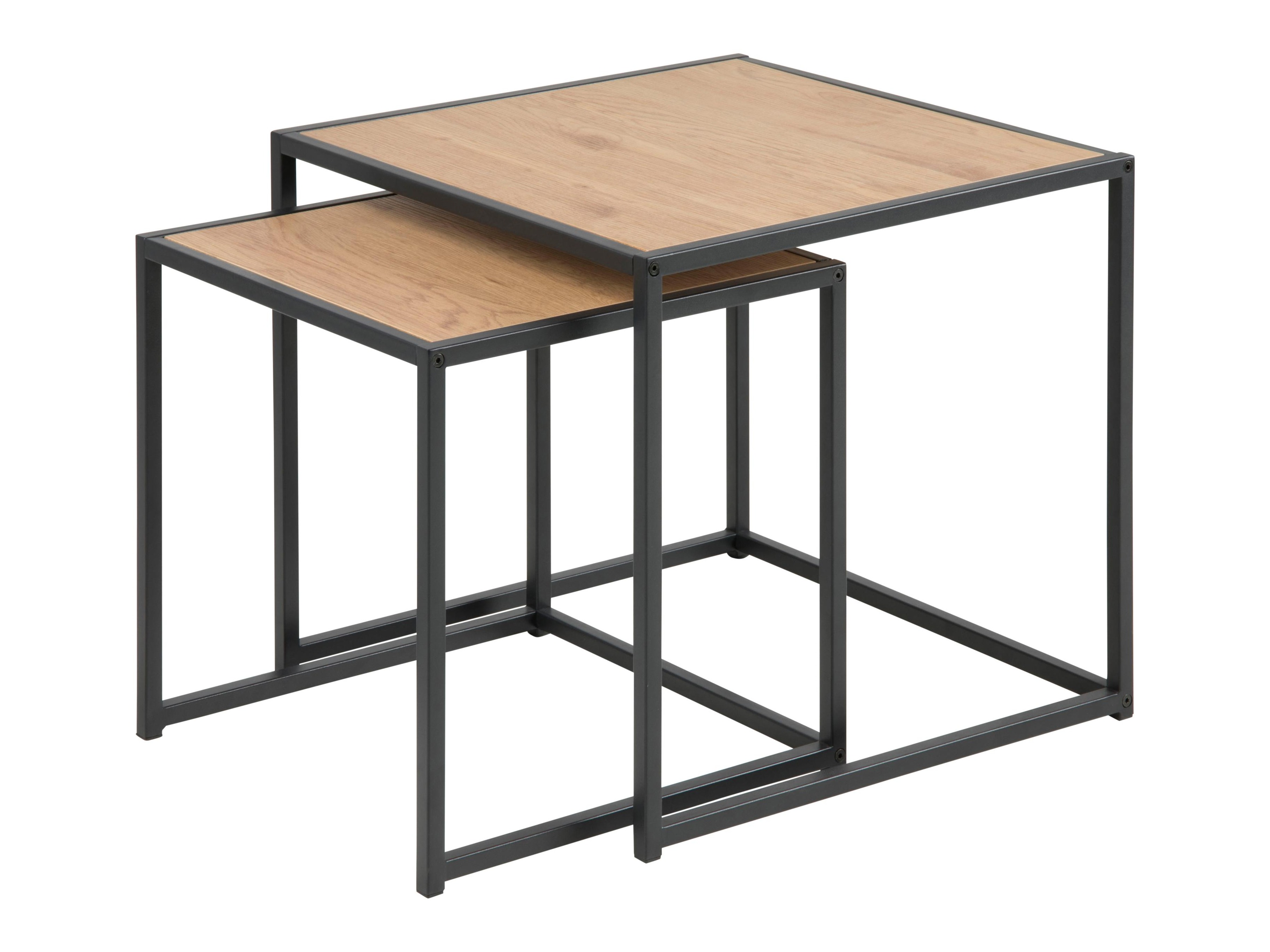Set măsuțe laterale Norsica 461 (Stejar natur + Negru)