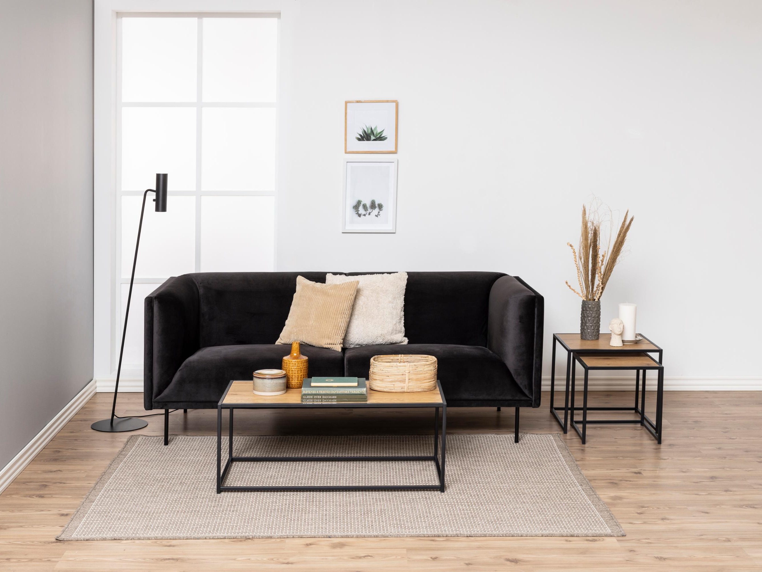 Set măsuțe laterale Norsica 461 (Stejar natur + Negru)