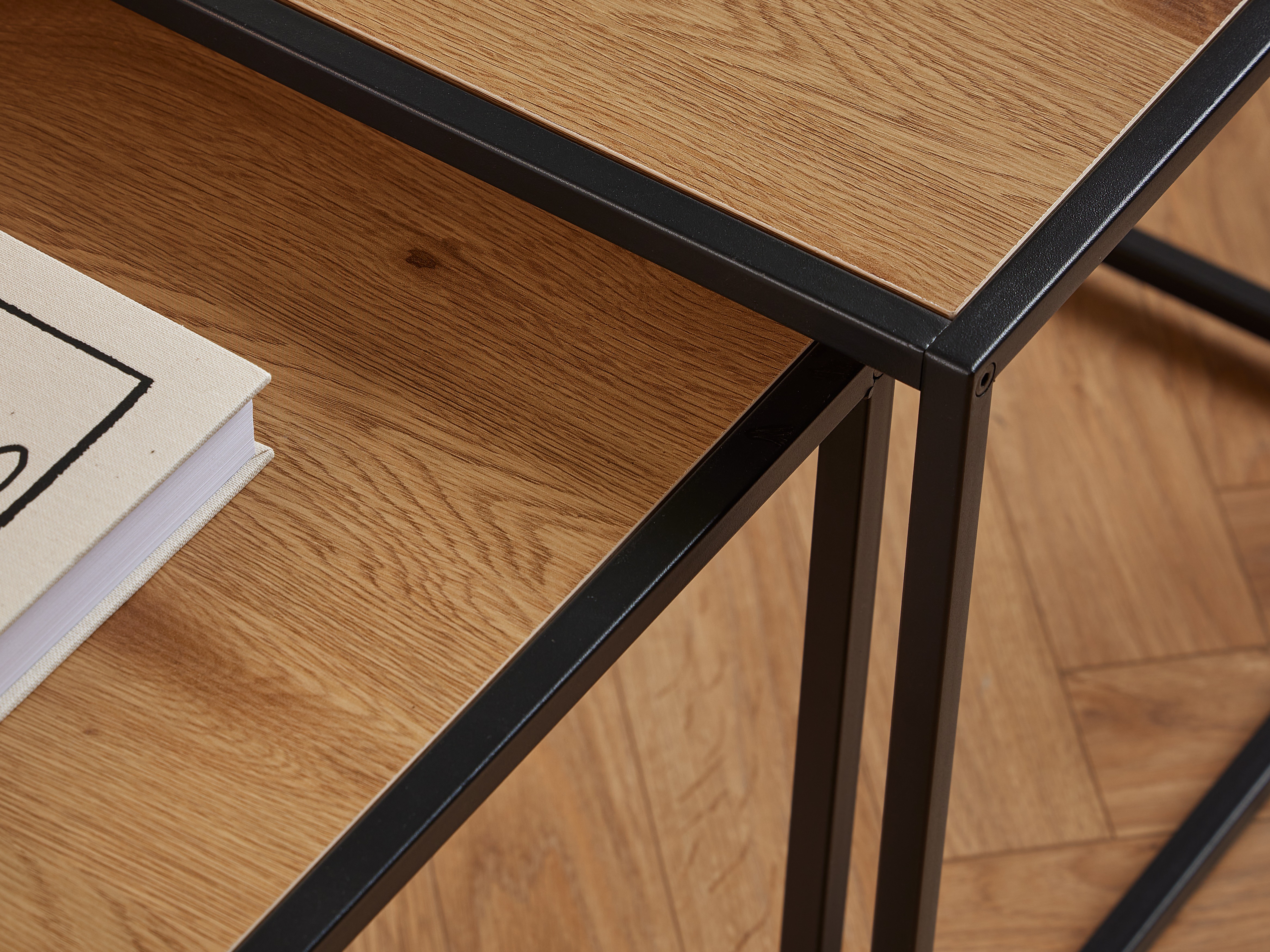 Set mese laterale Norsica 461 (Stejar natur + Negru)