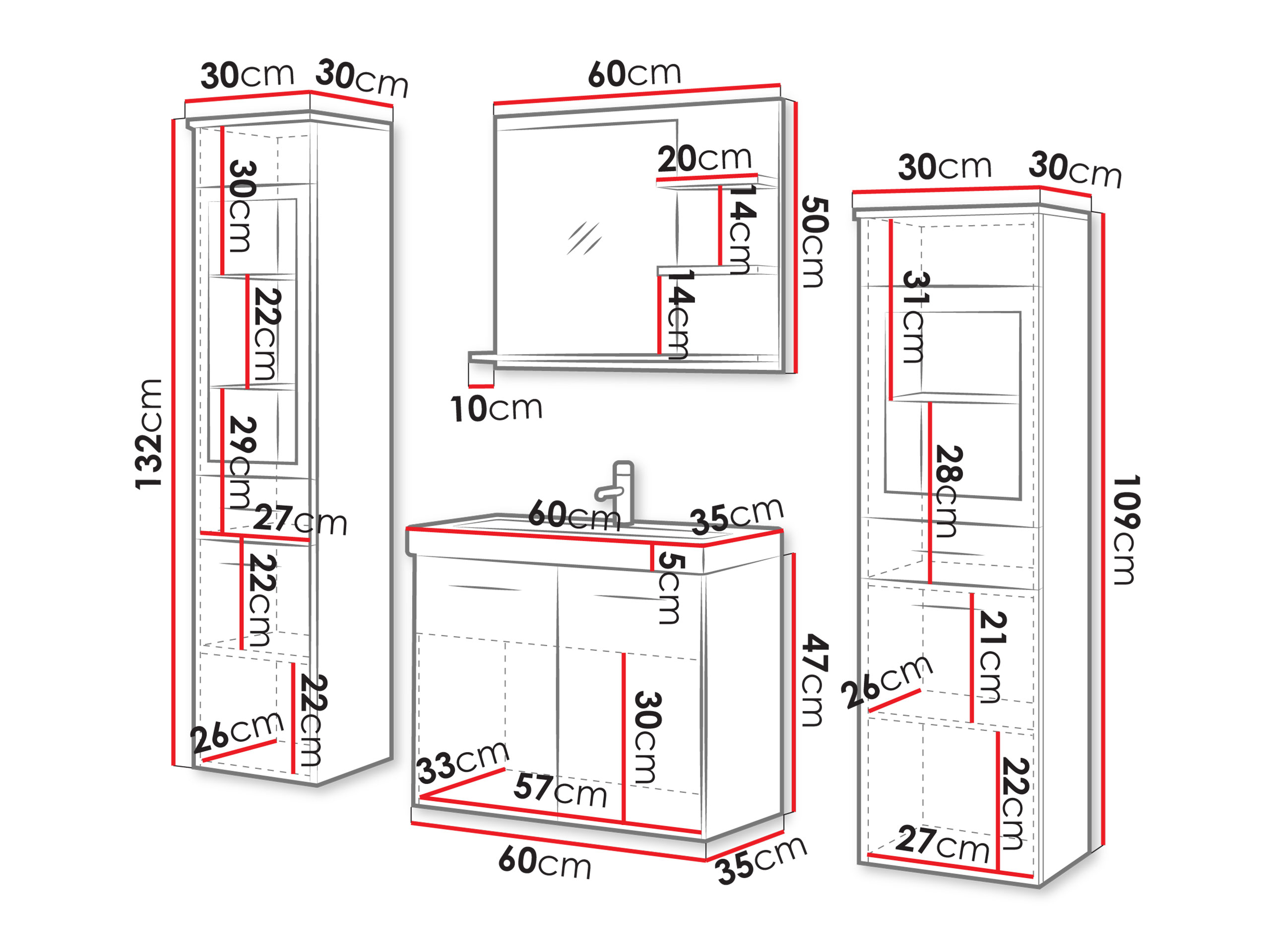 Set baie Sarasota 141 (Gri)