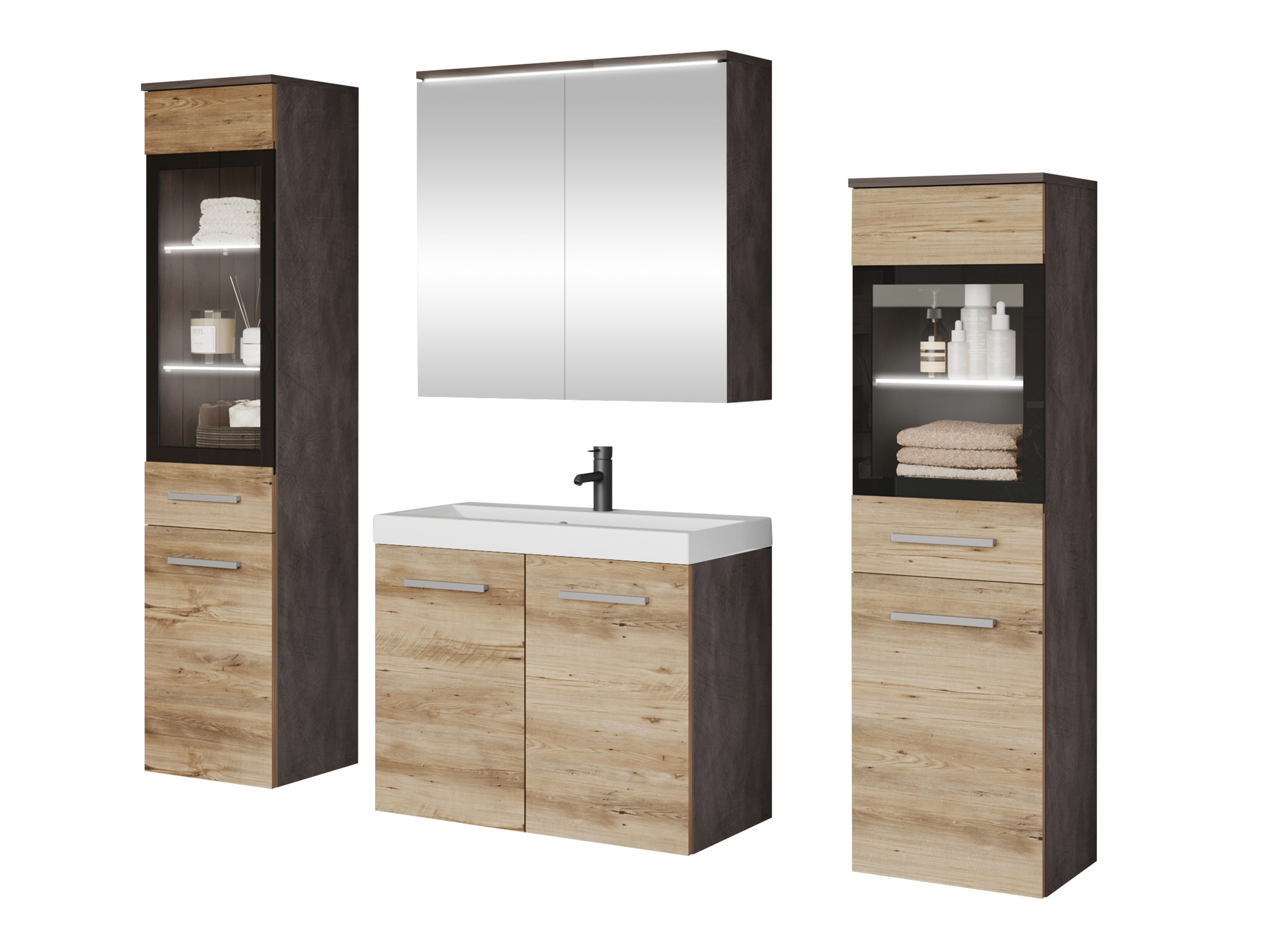 Set baie Scientia III (Matera gri + Castan)