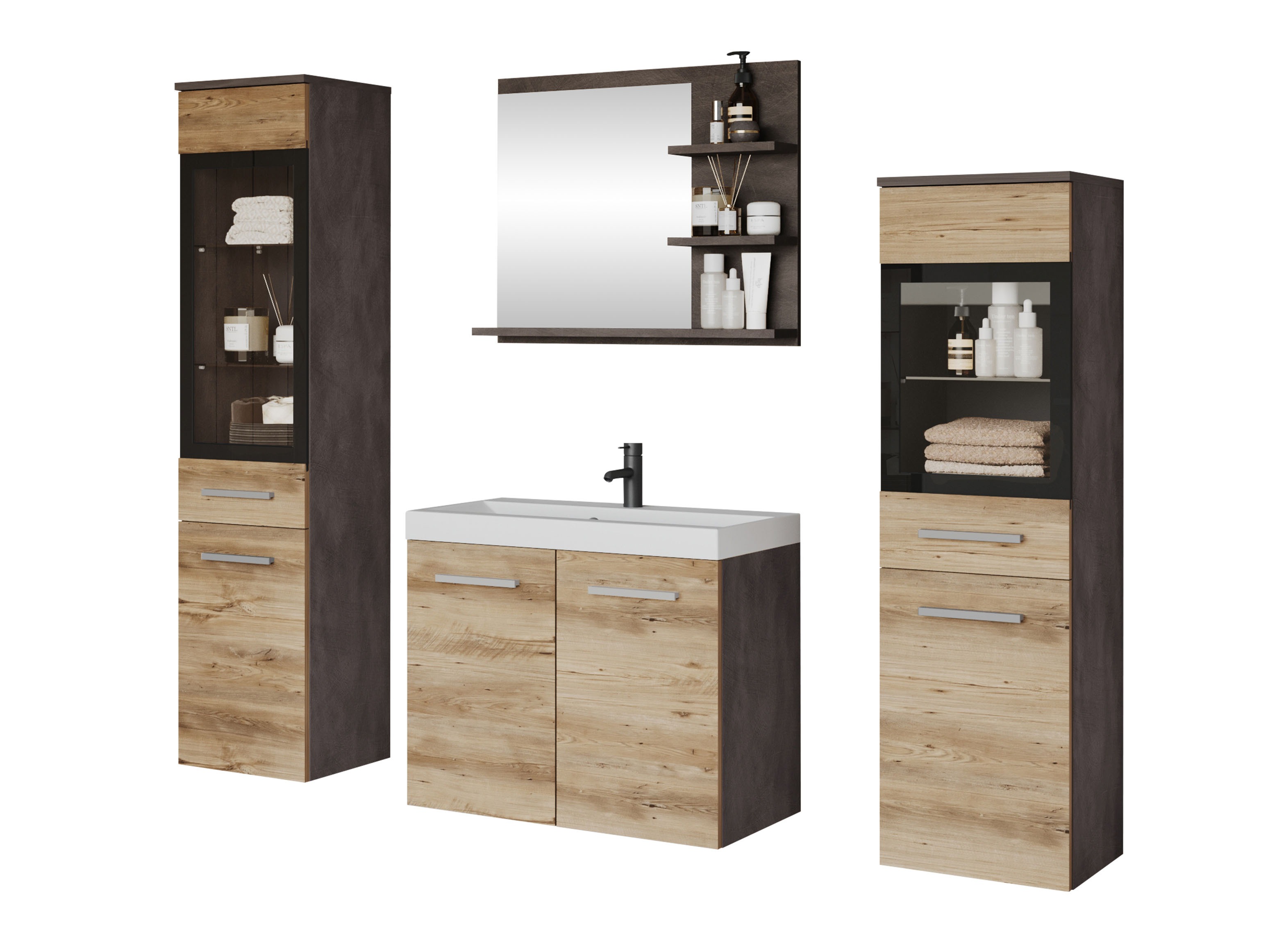 Set baie Scientia IV (Matera gri + Castan)