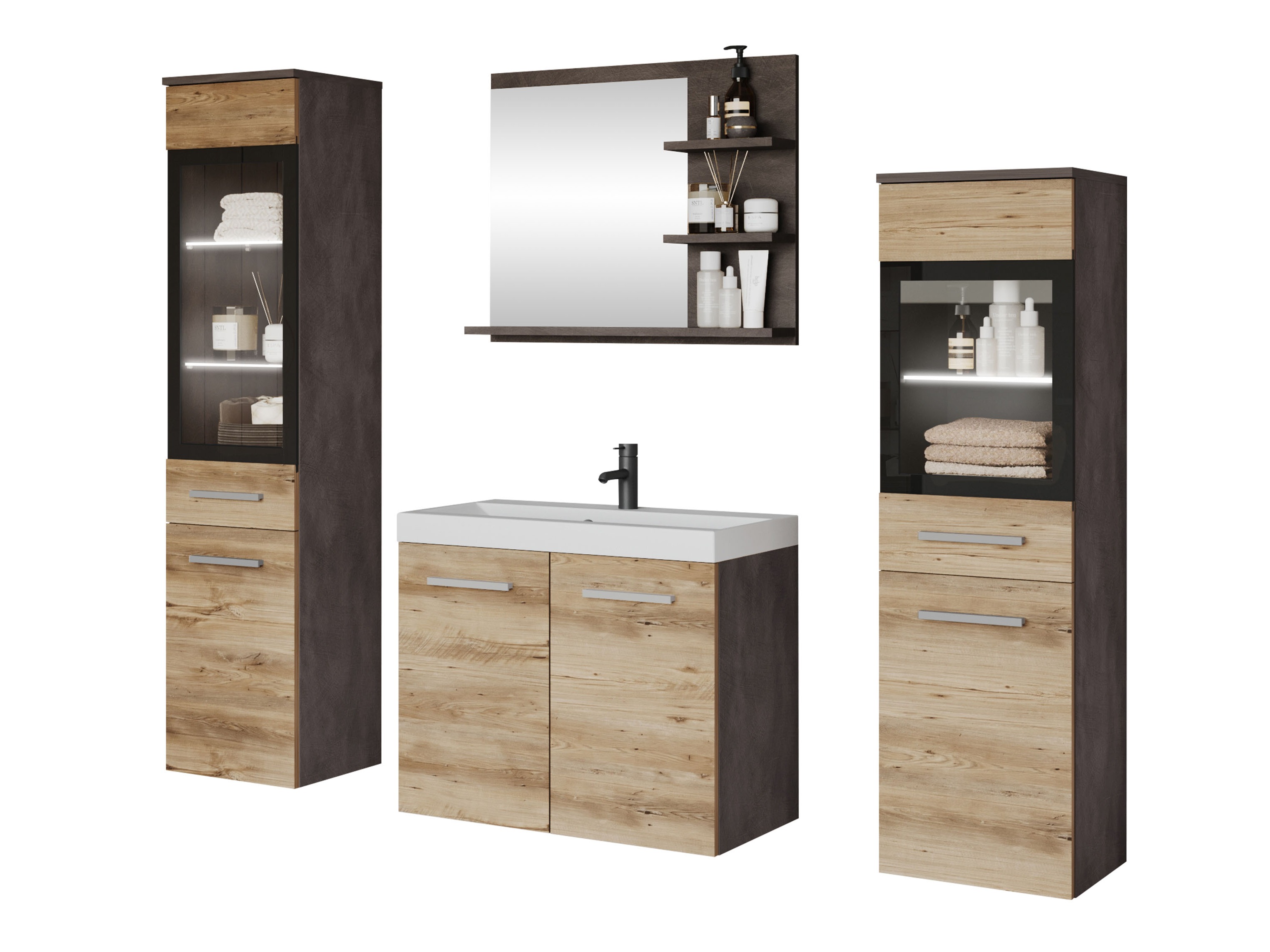 Set baie Scientia IV (Matera gri + Castan)
