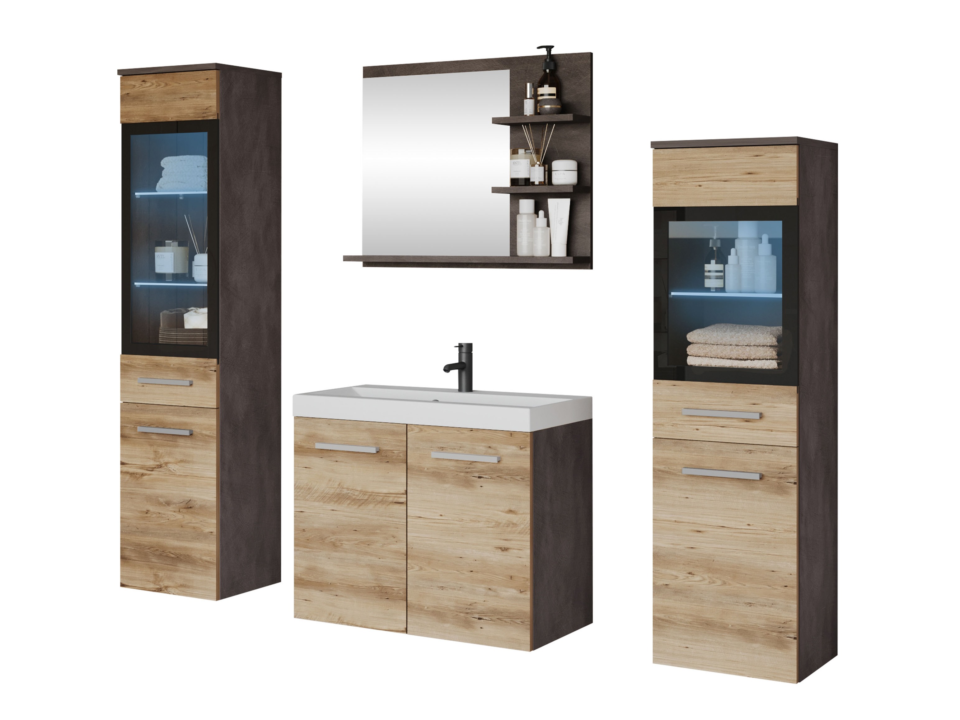 Set baie Scientia IV (Matera gri + Castan)