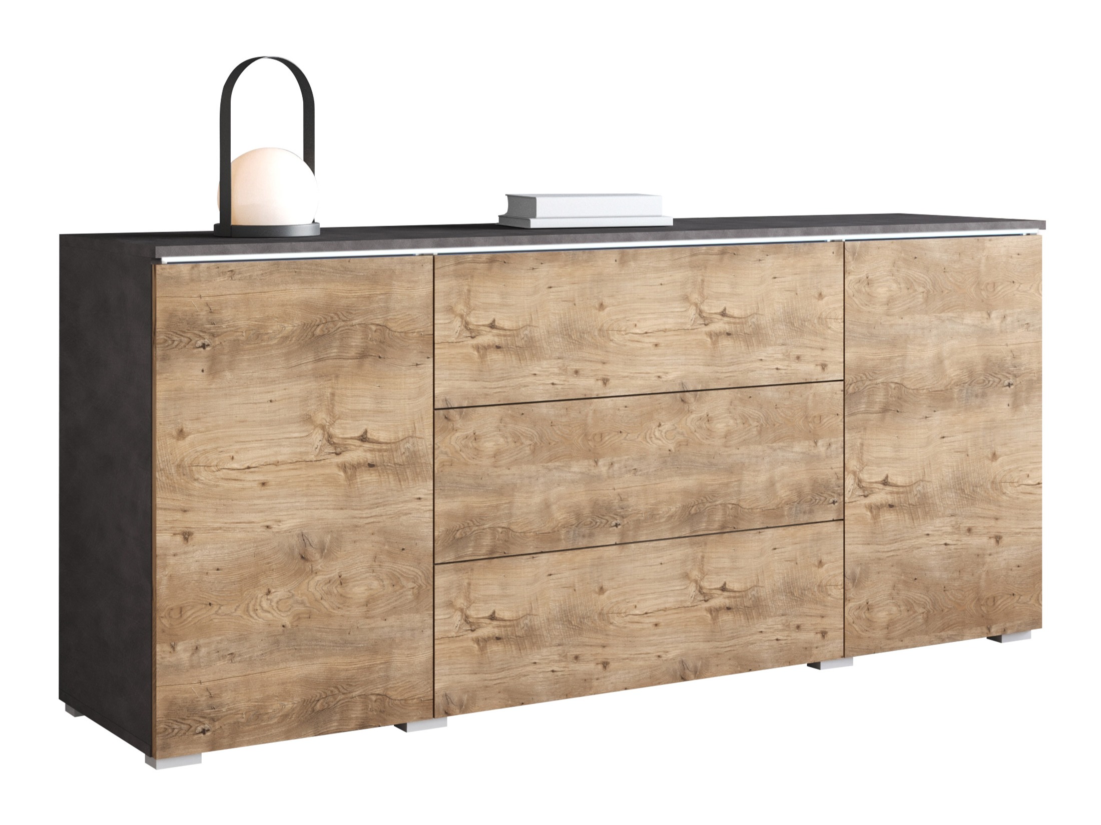 Comodă Sarasota 142 (Matera gri + Castan)