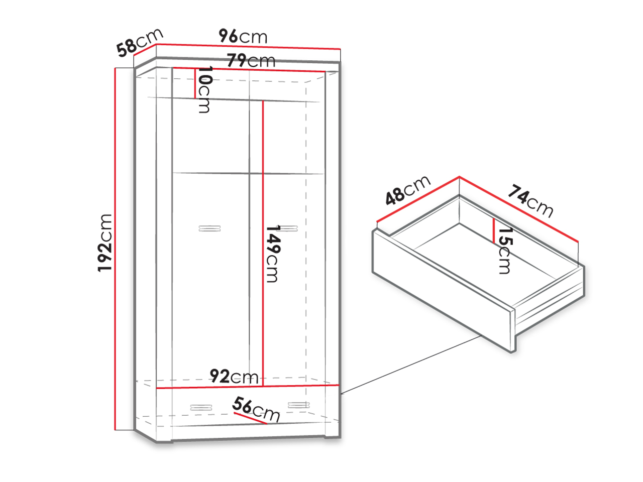 Dulap Serfeno 100 (Cenușă închis)