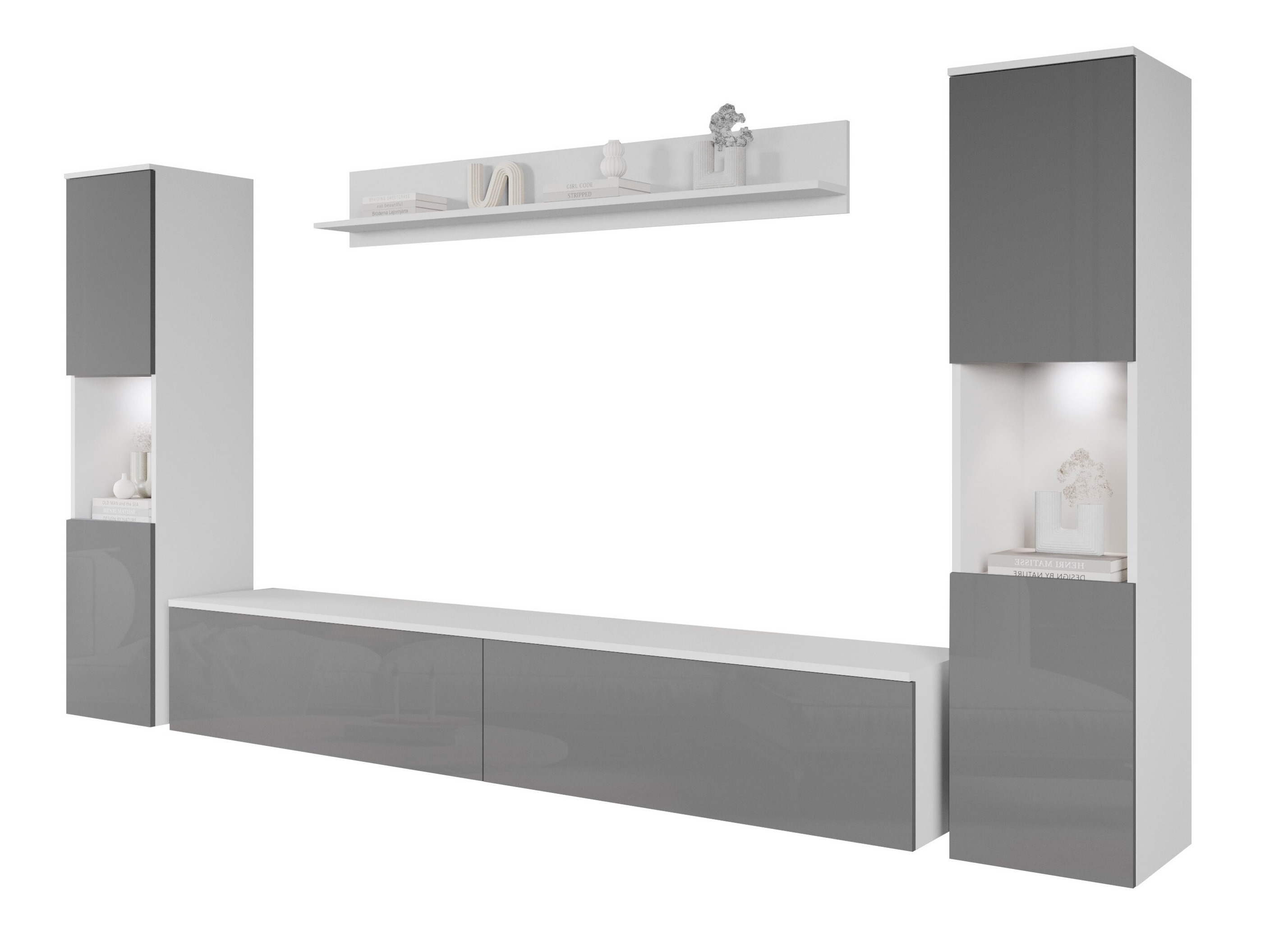 Set camera de zi Sarasota 131 (Alb + Gri lucios)