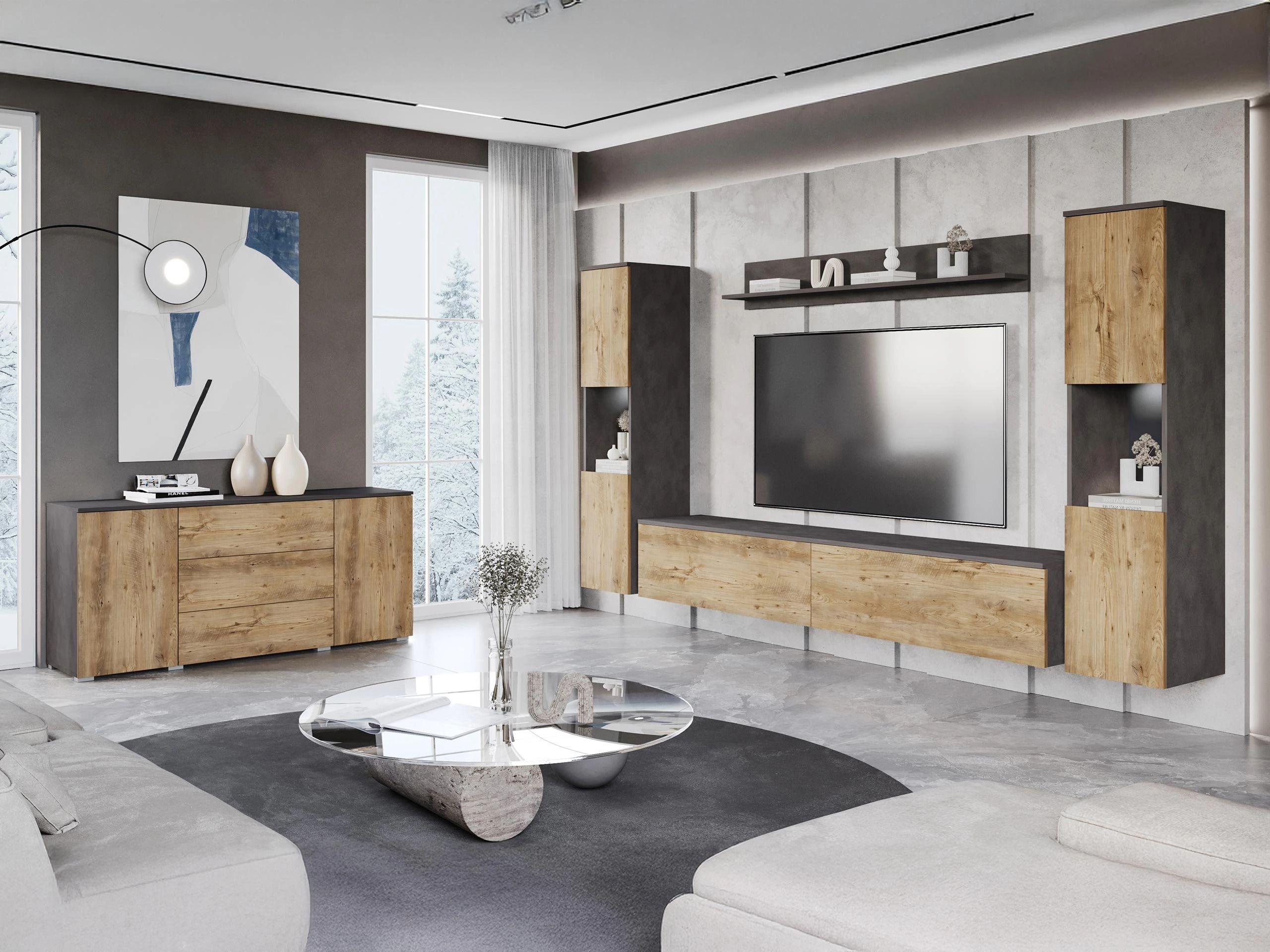 Set camera de zi Sarasota 133 (Matera gri + Castan)