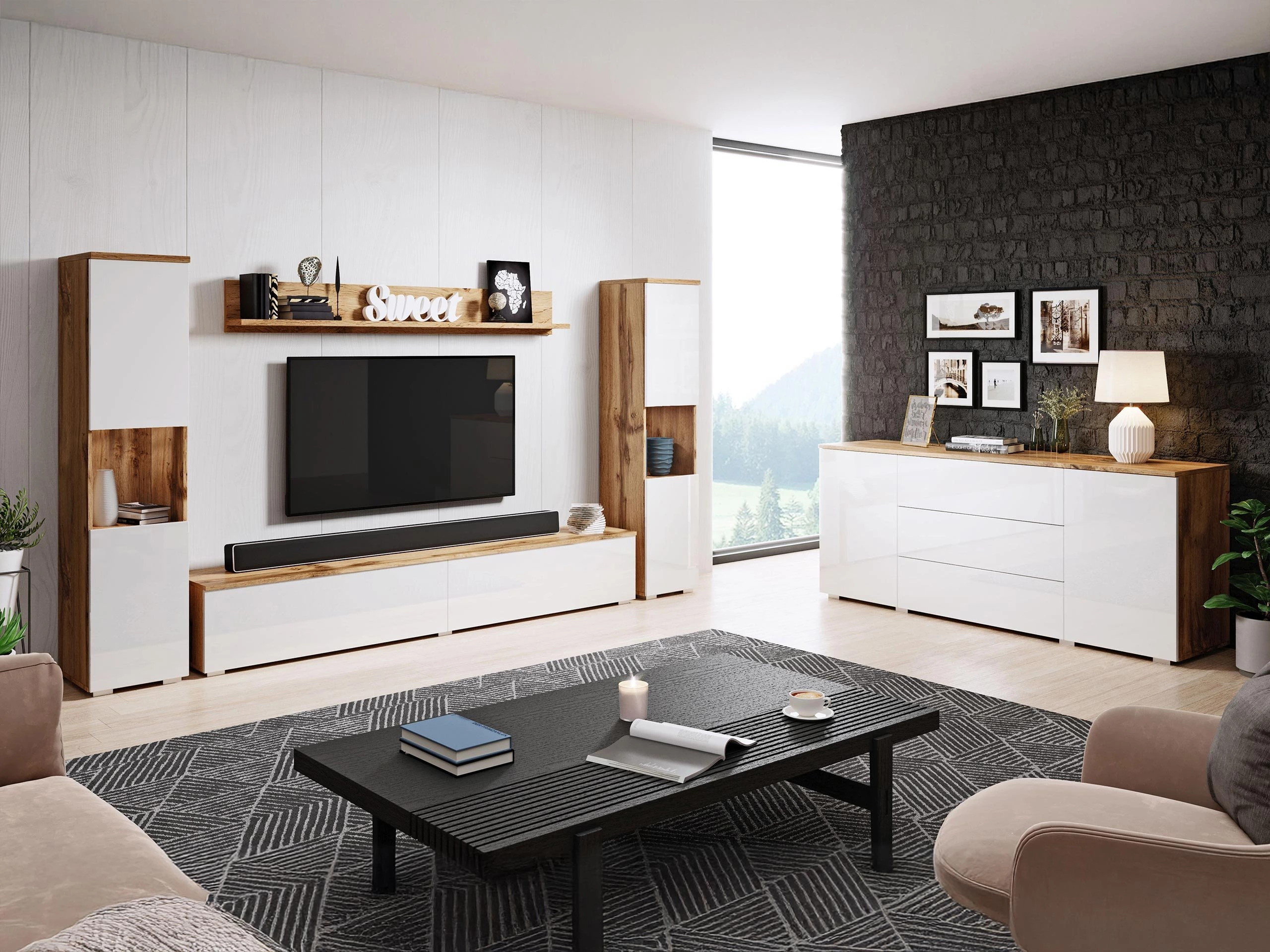 Set camera de zi Sarasota 133 (Stejar Wotan + Alb lucios)